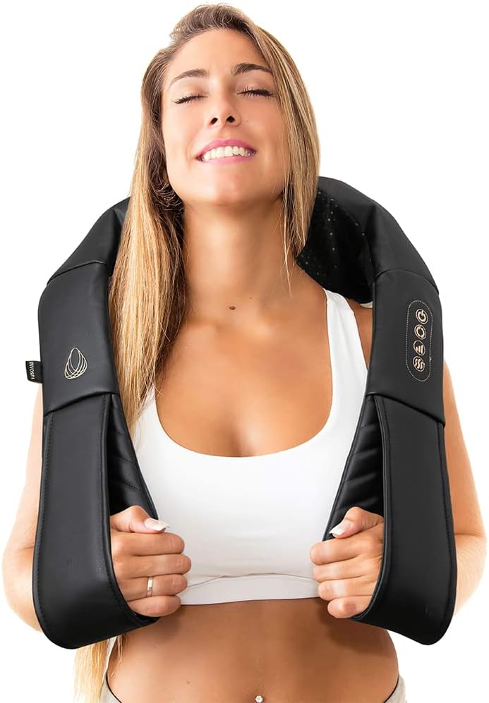 InvoSpa Shiatsu Massager with Heat - Deep Tissue Kneading Pillow for Neck, Shoul...