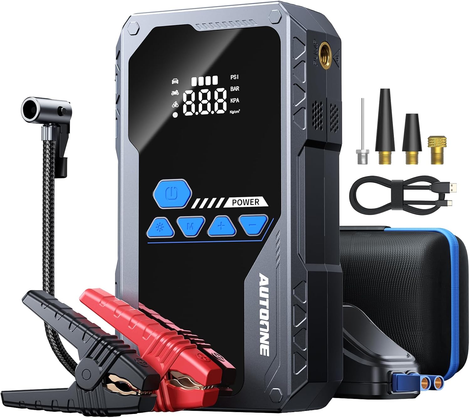 AUTOONE 6000A Jump Starter with Air Compressor (All Gas/10L Diesel), 150PSI Car...