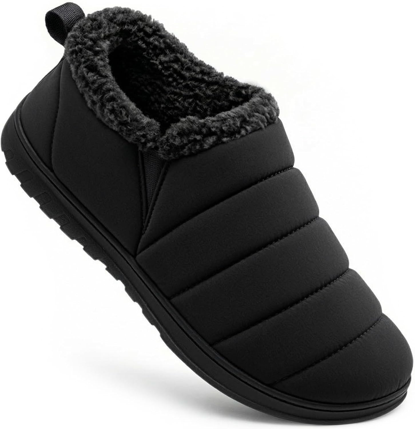 VeraCosy Men's Warm Quilted Memory Foam Ankle Mule Slippers with Elastic Gores 1...