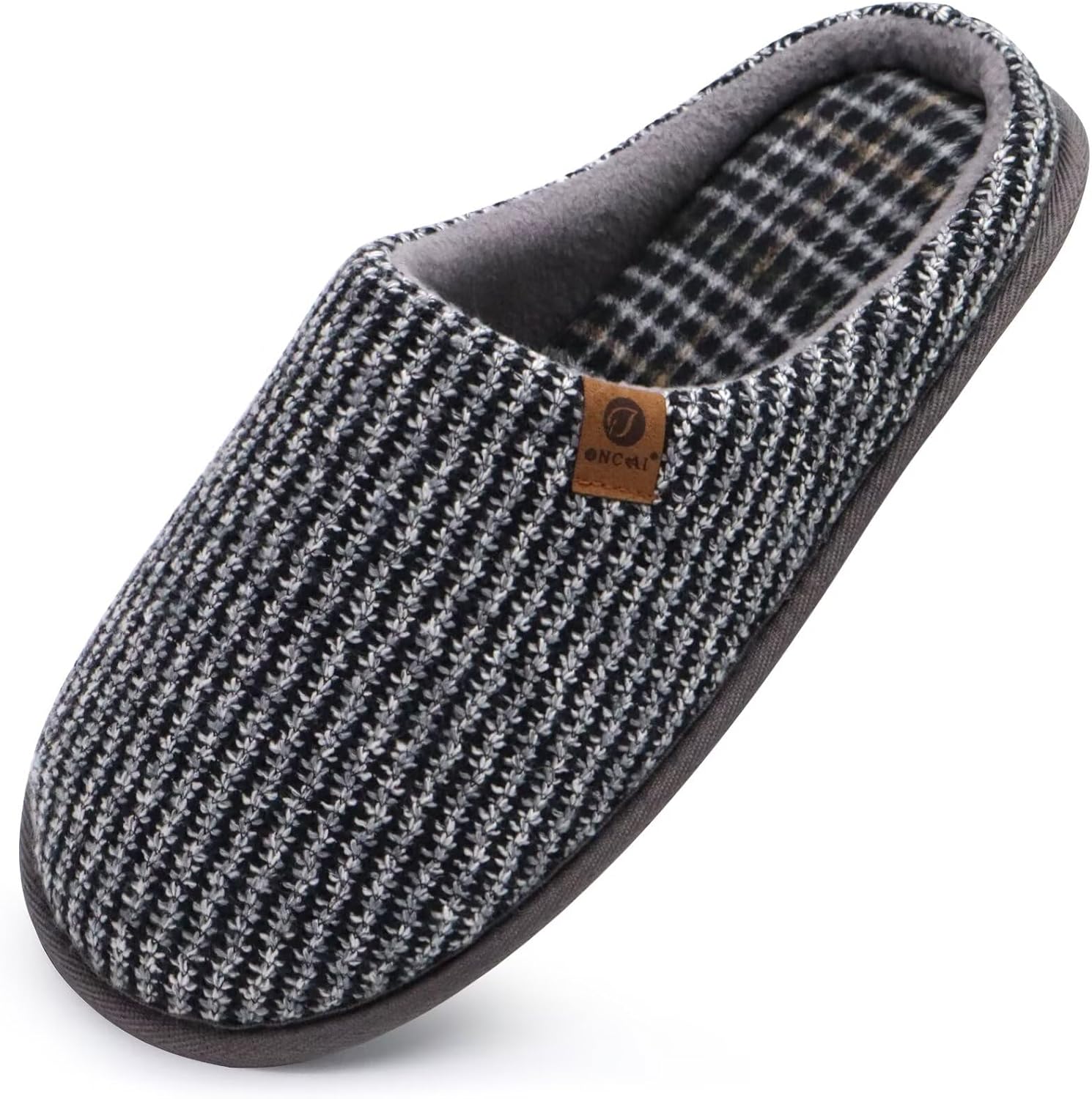 Comfortable ONCAI Mens Slippers, Special Memory Foam Slippers, Cozy Slip-On Fluf...