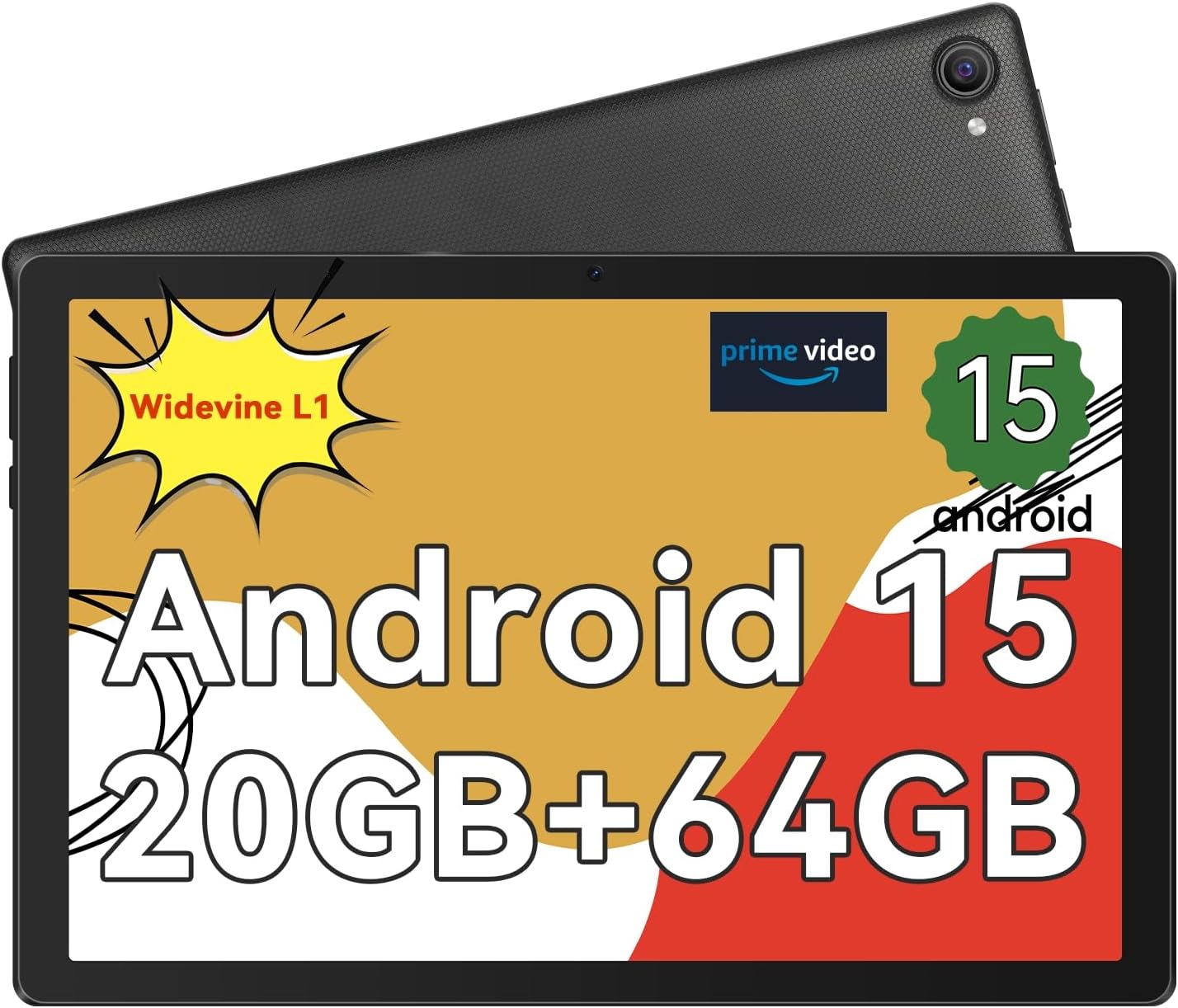 Whitedeer Tablet, Exceptional 10 inch Octa-Core Processor Android 15 Tablet, Sma...