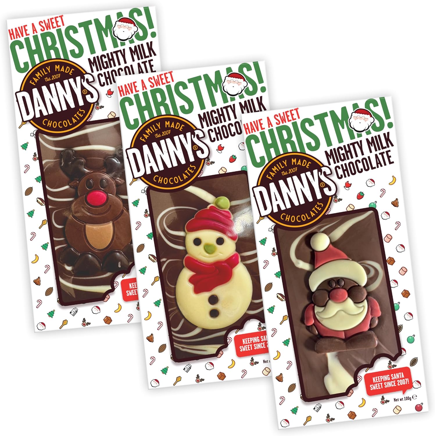 Danny's Christmas Chocolate Gift Box, Special Christmas Chocolate Bars with Sant...