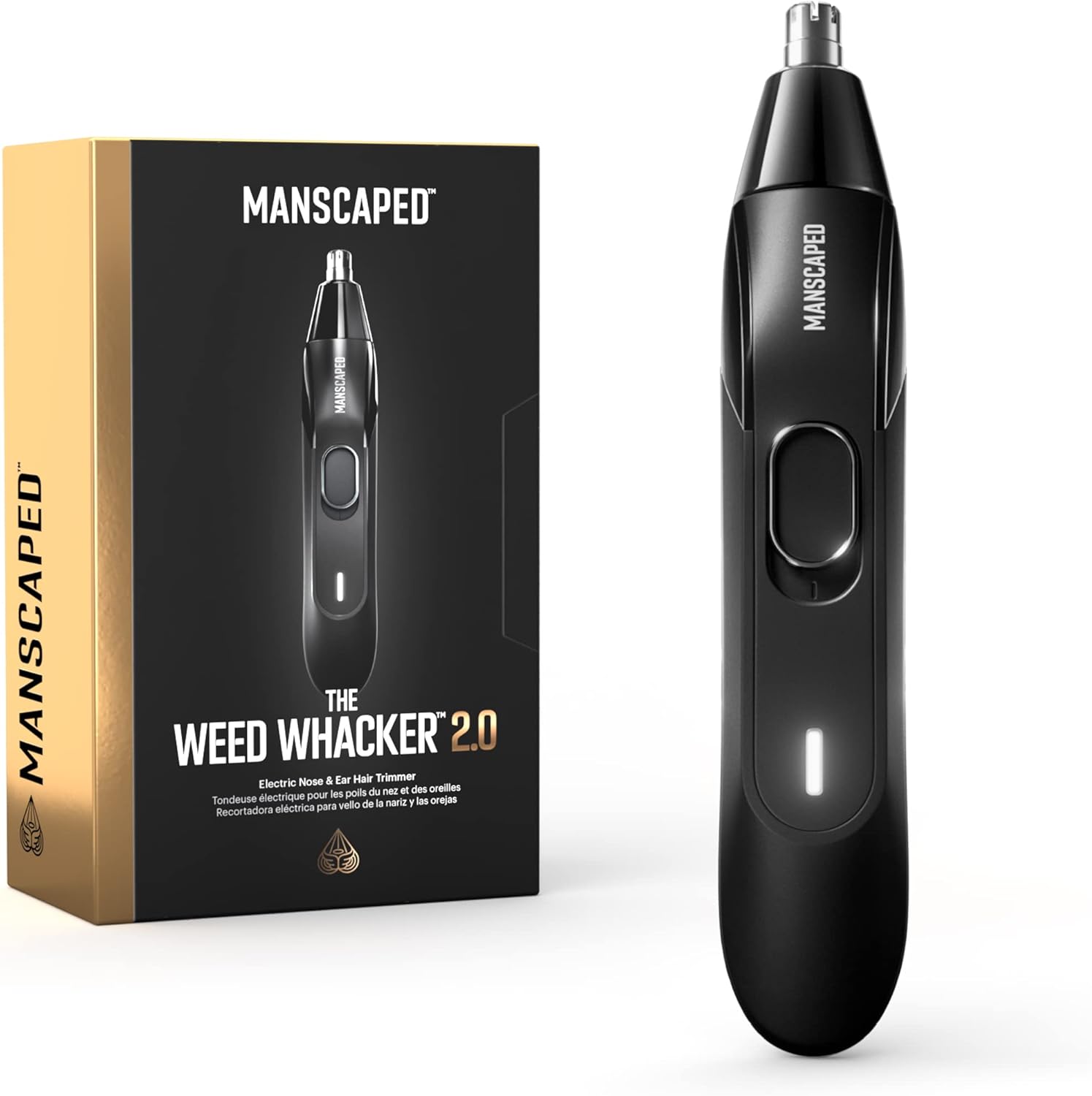 MANSCAPED® The Weed Whacker® 2.0 Electric Nose & Ear Hair Trimmer – 7,000 RPM Pr...
