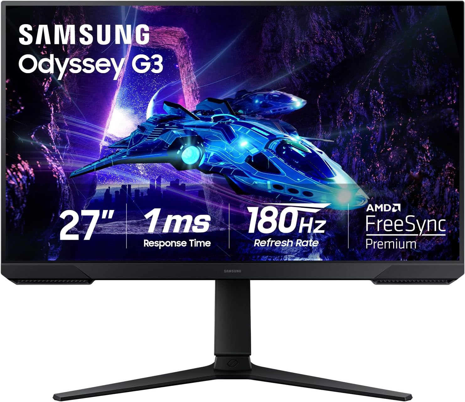 Samsung 27-Inch Odyssey G3 (G30D) Series FHD Gaming Monitor, 1ms, 180Hz, AMD Fre...