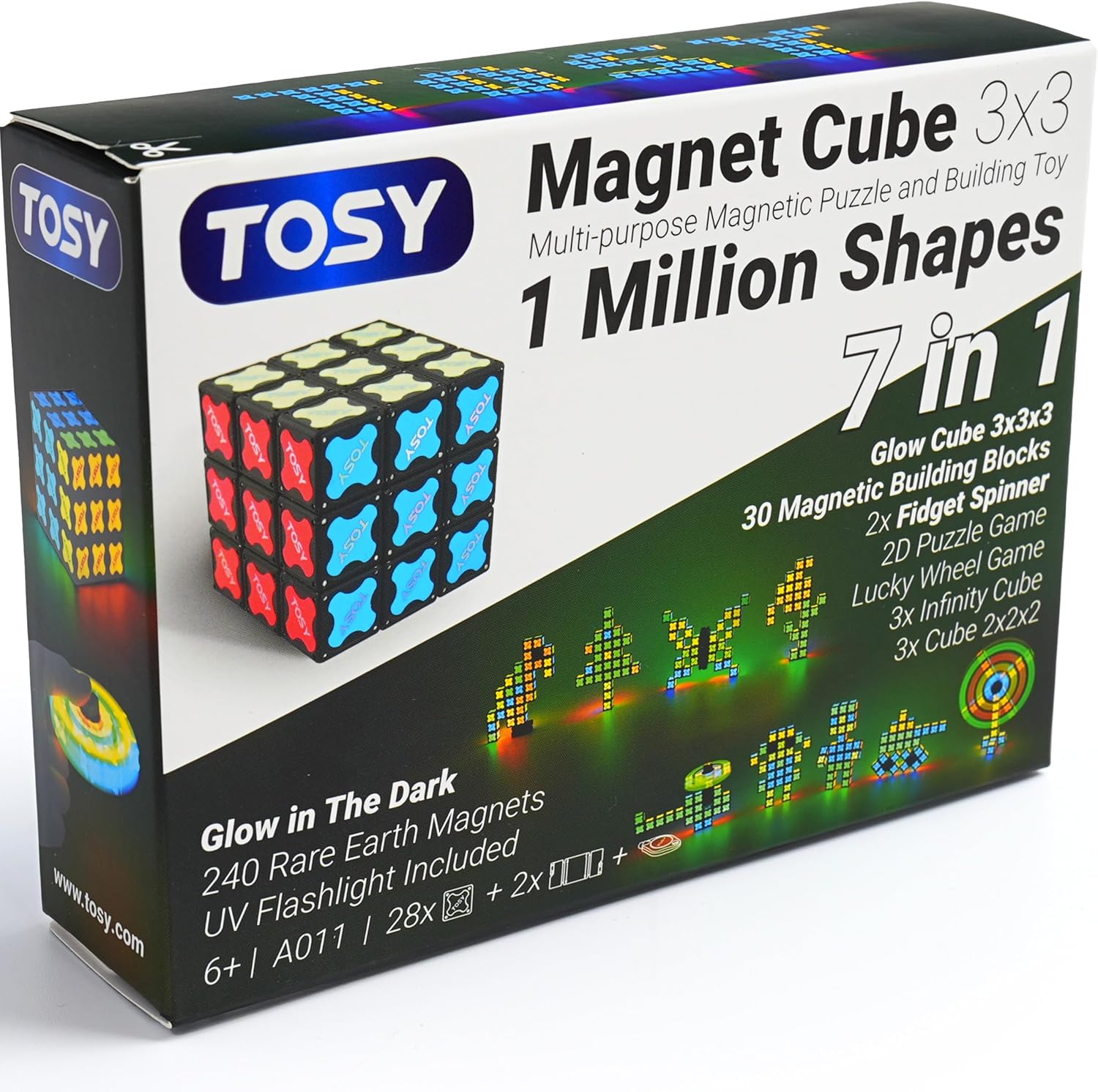 TOSY Magnet Cube 3x3-30 Blocks, 240 Magnets, Multipurpose: Creative Building Blo...