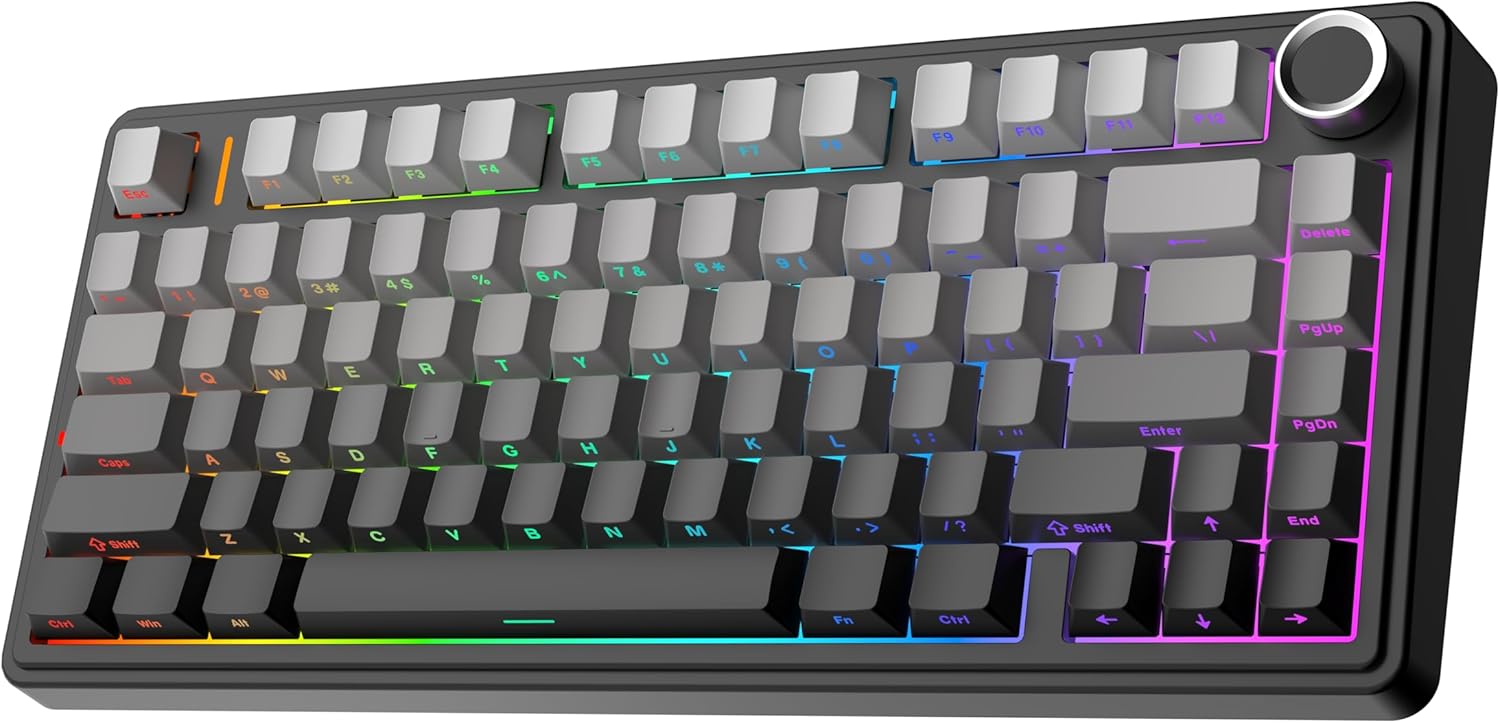 EPOMAKER AULA F75 Wireless Mechanical Gaming Keyboard, 75% Layout with Knob, Cre...