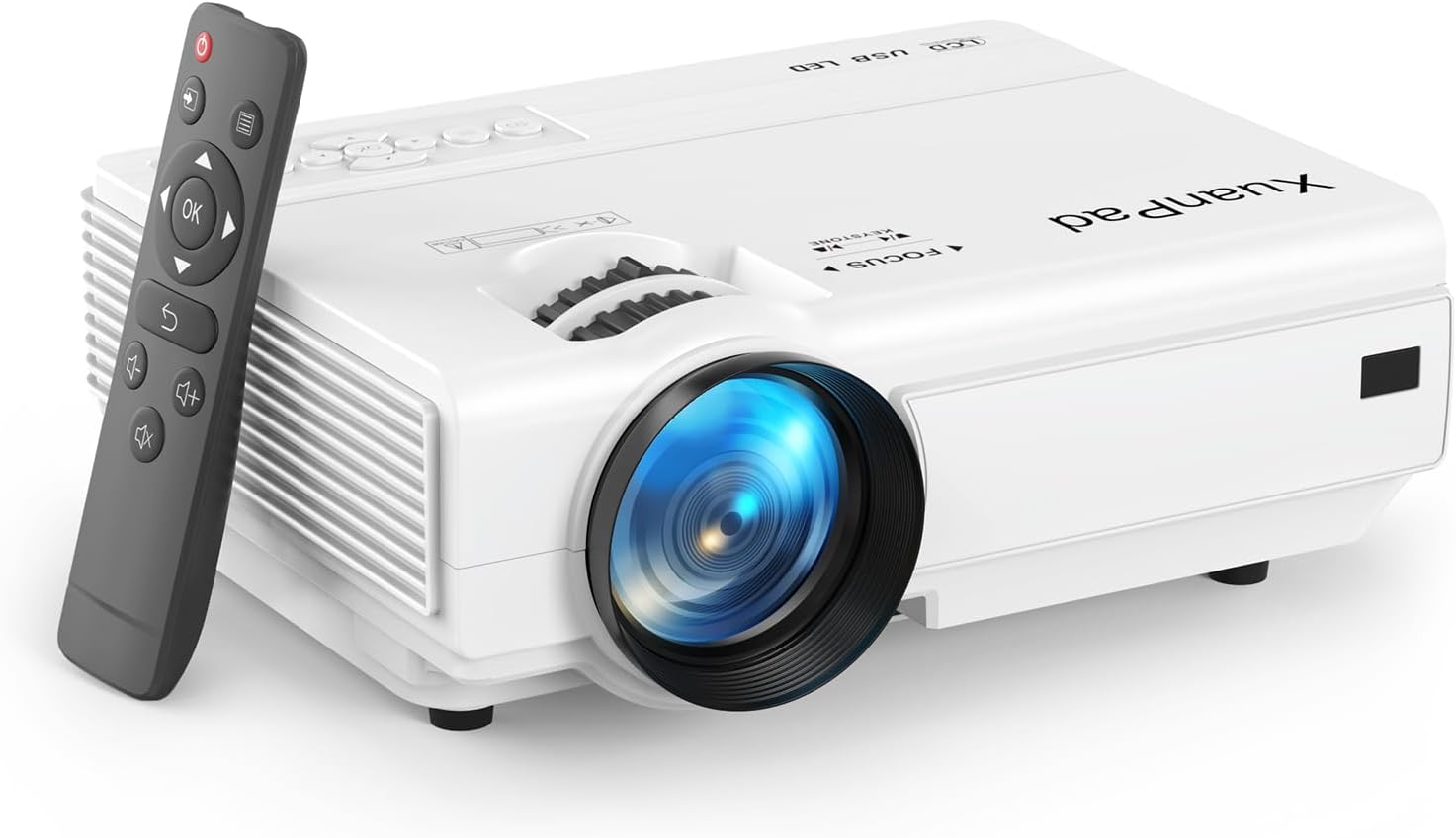 Mini Projector, 2025 Upgraded 14000L Portable Video Home Projector, HD 1080P Sup...