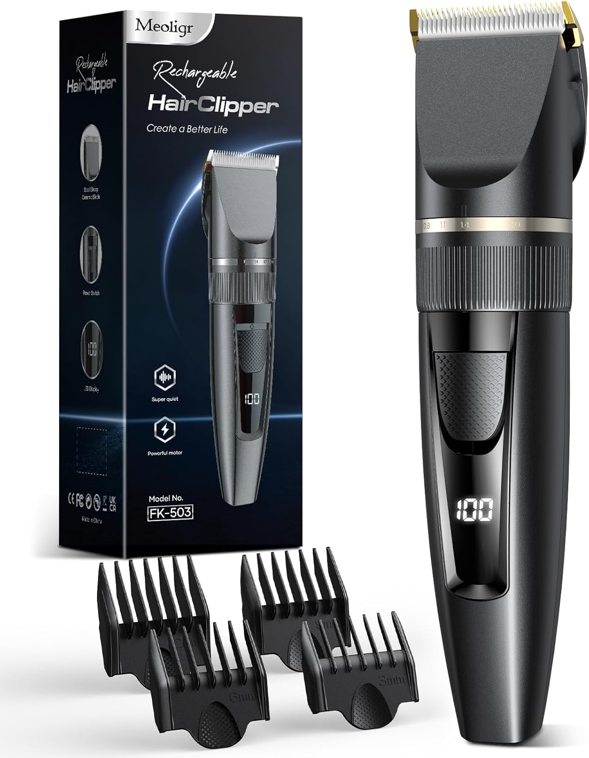 Professional Hair Clippers, Unique Men's Hair Trimmer Shaver with LCD Display, I...