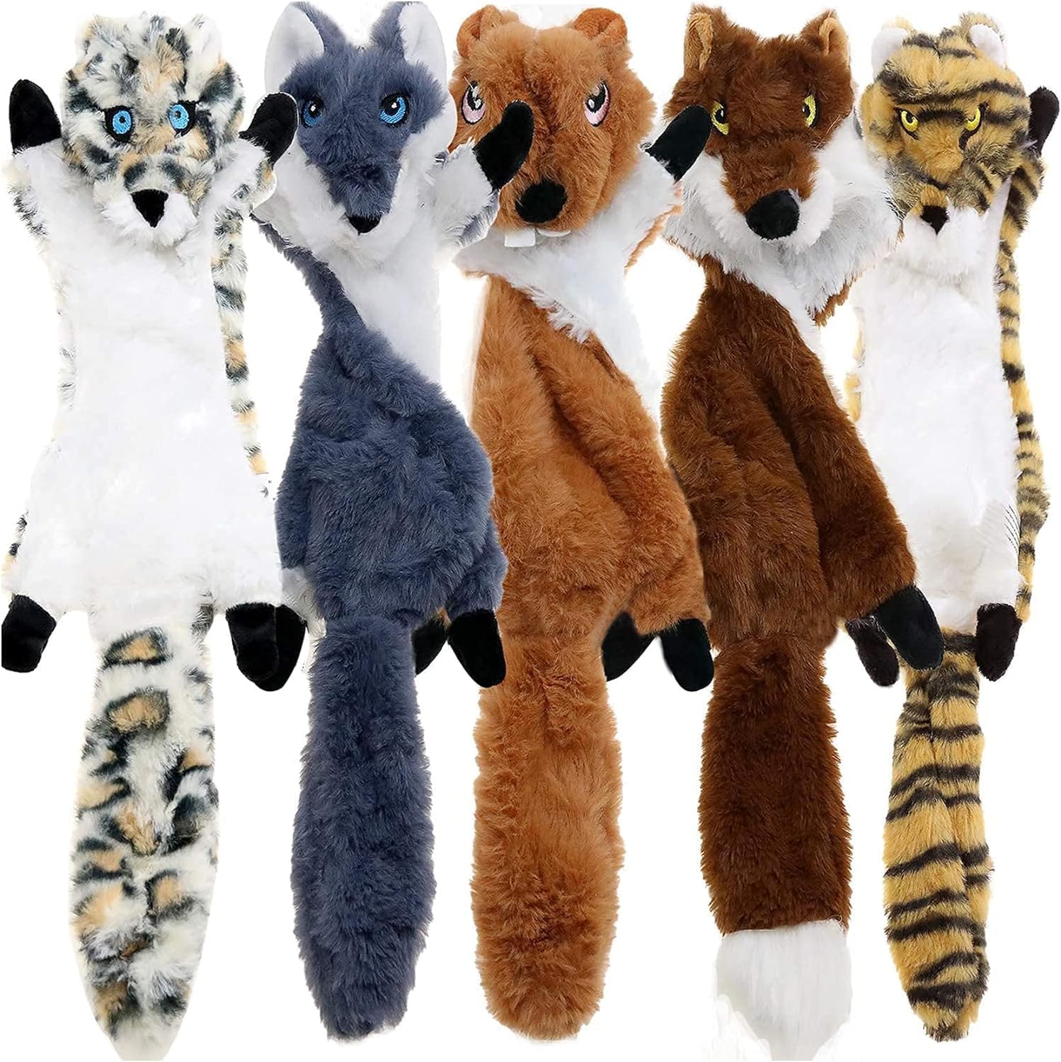Newthinking No Stuffing Dog Toys, 5 Pack Squeaky Dog Toys Indestructible, Soft P...