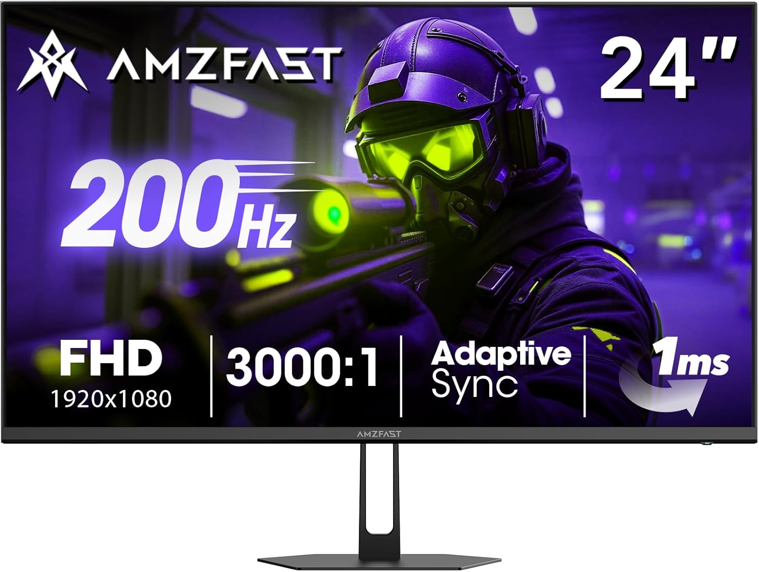 Premium Amzfast 24 Inch Gaming Monitor, High-Performance Computer Monitor with 1...