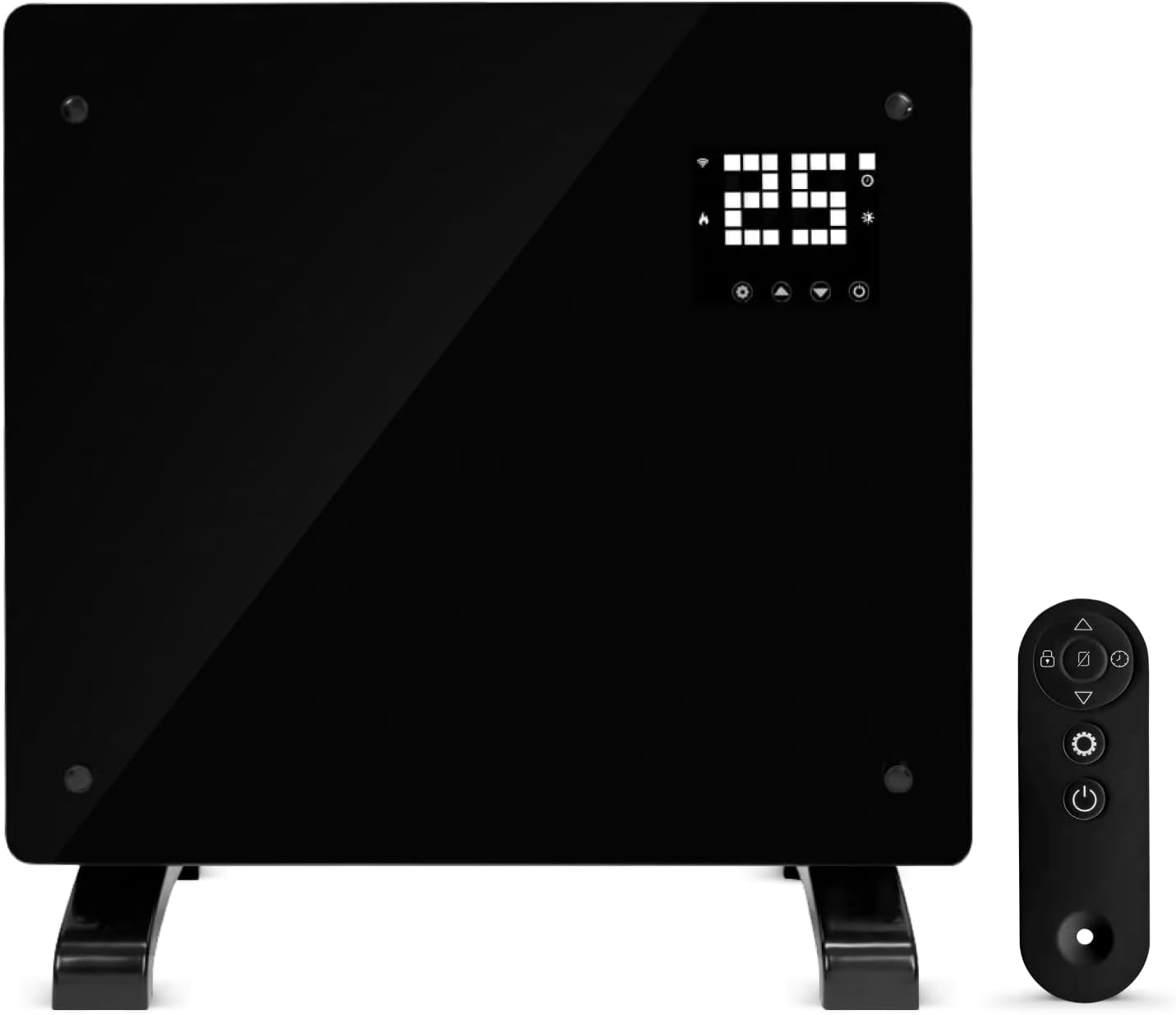 Devola Designer WiFi Enabled Electric Glass Panel Heater 500W 24 Hour 7 Day Digi...