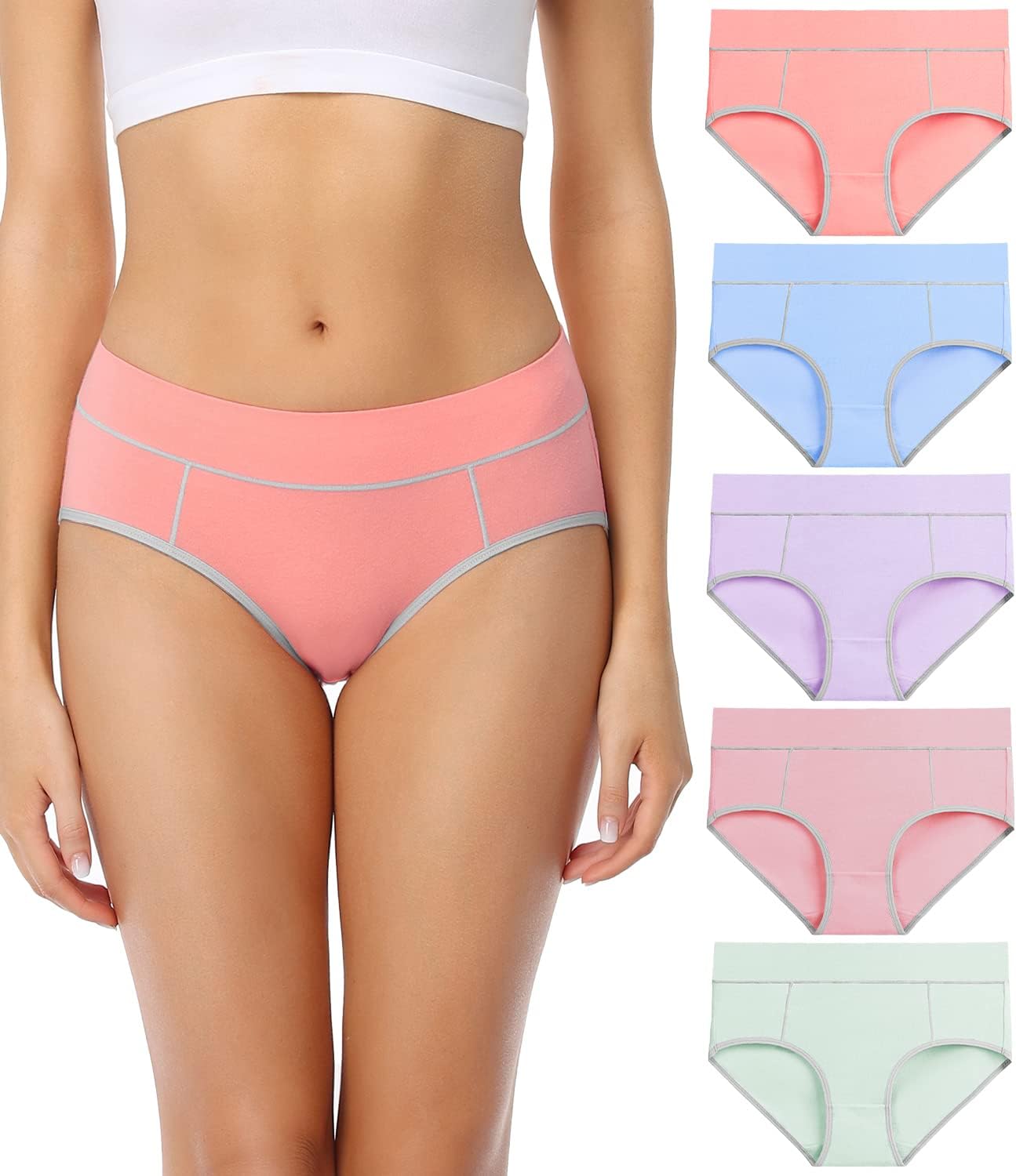 wirarpa Underwear Women High Waist Cotton Knickers Ladies Panties Full Coverage...