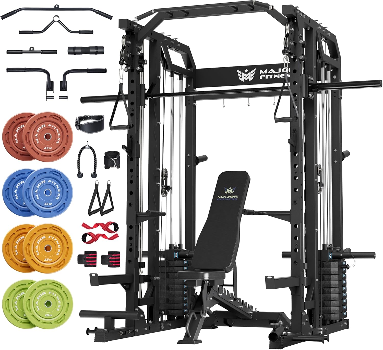 Major Fitness Drone2 Advanced Training Smith Machines– All-in-One Home Gym Squat...