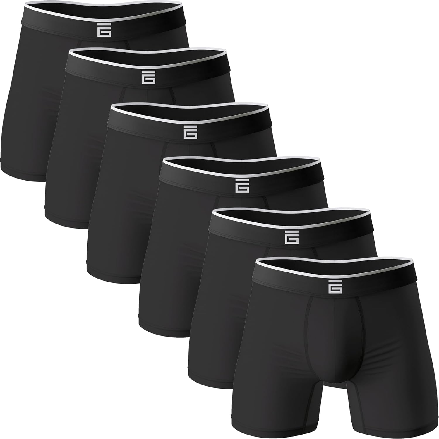 Mens Boxers Bamboo Anti Chafing Soft Comfortable Boxer Briefs Longer Leg - Boxer...