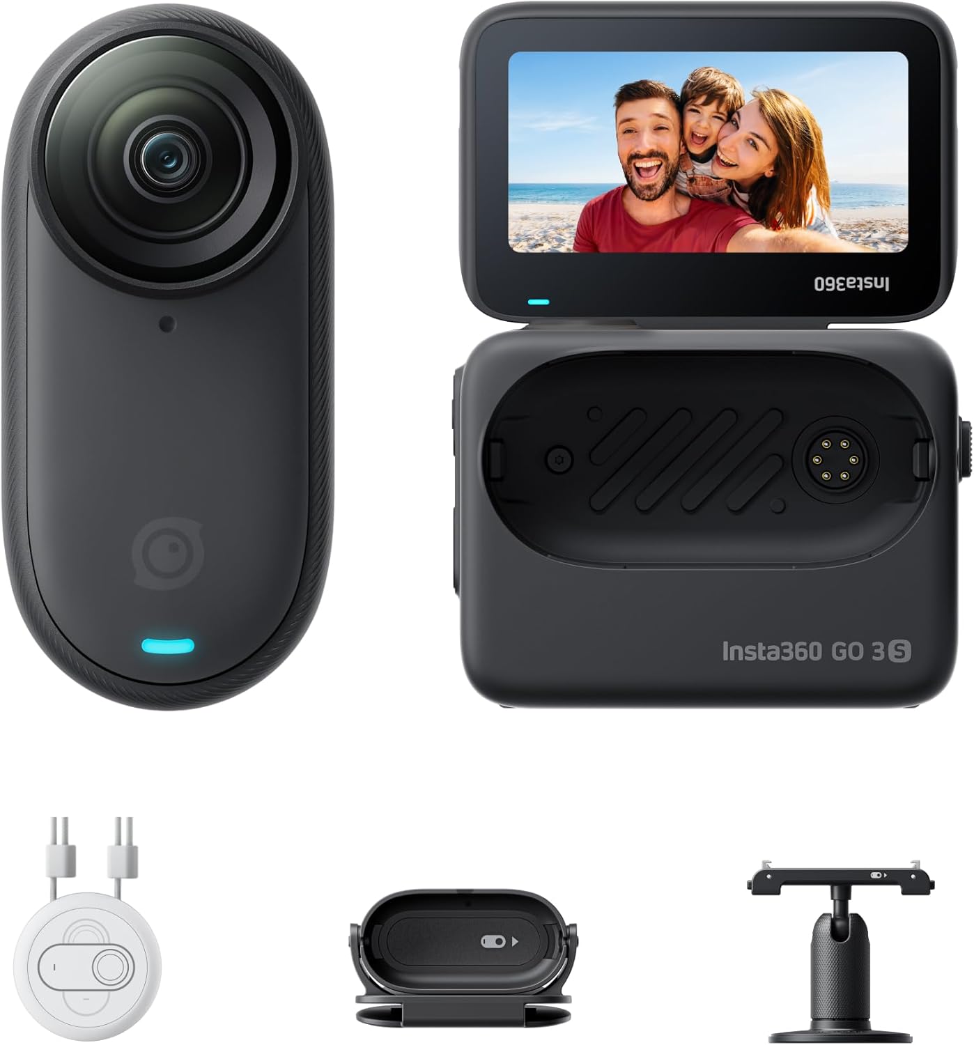 Insta360 GO 3S - 128 GB Black 4K Tiny Portable Vlogging Camera, Hands-Free POVs,...