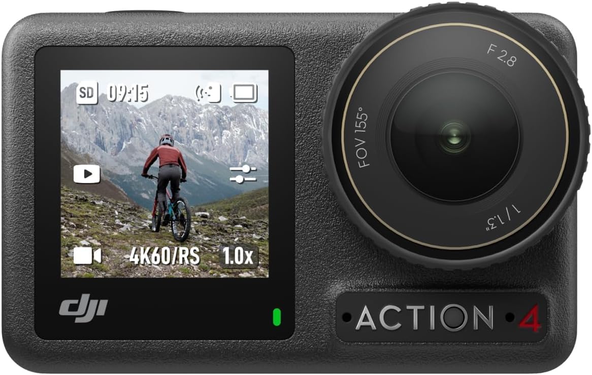 DJI Osmo Action 4 Essential Combo, Action Camera 4K/120fps with a 1/1.3-Inch Sen...