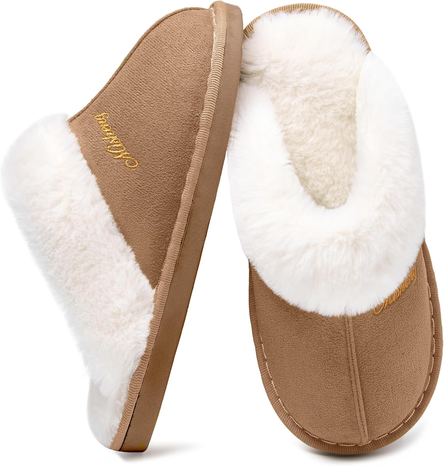 Slippers Women Men Ladies Fluffy With Memory Foam Warm Fuzzy Soft Winter House O...