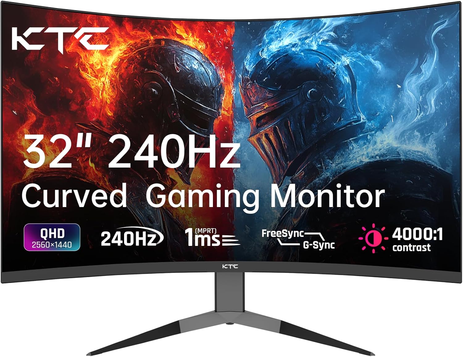 KTC 32 Inch 240Hz Curved Gaming Monitor, 2K 1440P Computer PC Monitor with 1000R...