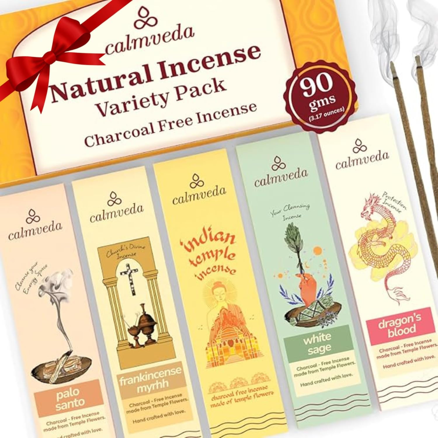 Natural Incense Sticks Multipack Variants - 5 (90 gms) Charcoal Free Incense Sti...