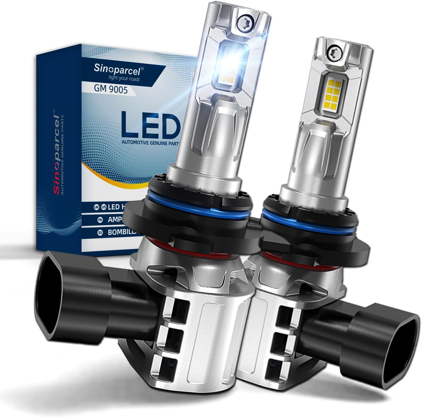 High-Quality Sinoparcel 9005 HB3 LED Headlight Bulb, Reliable Headlight Replacem...