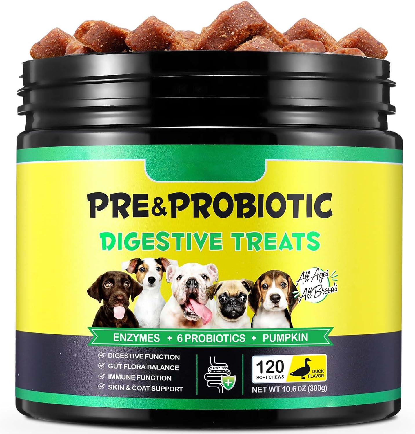 Probiotics for Dogs, 120 Probiotic Tablets for Dog, Dog Probiotics for Gut Healt...