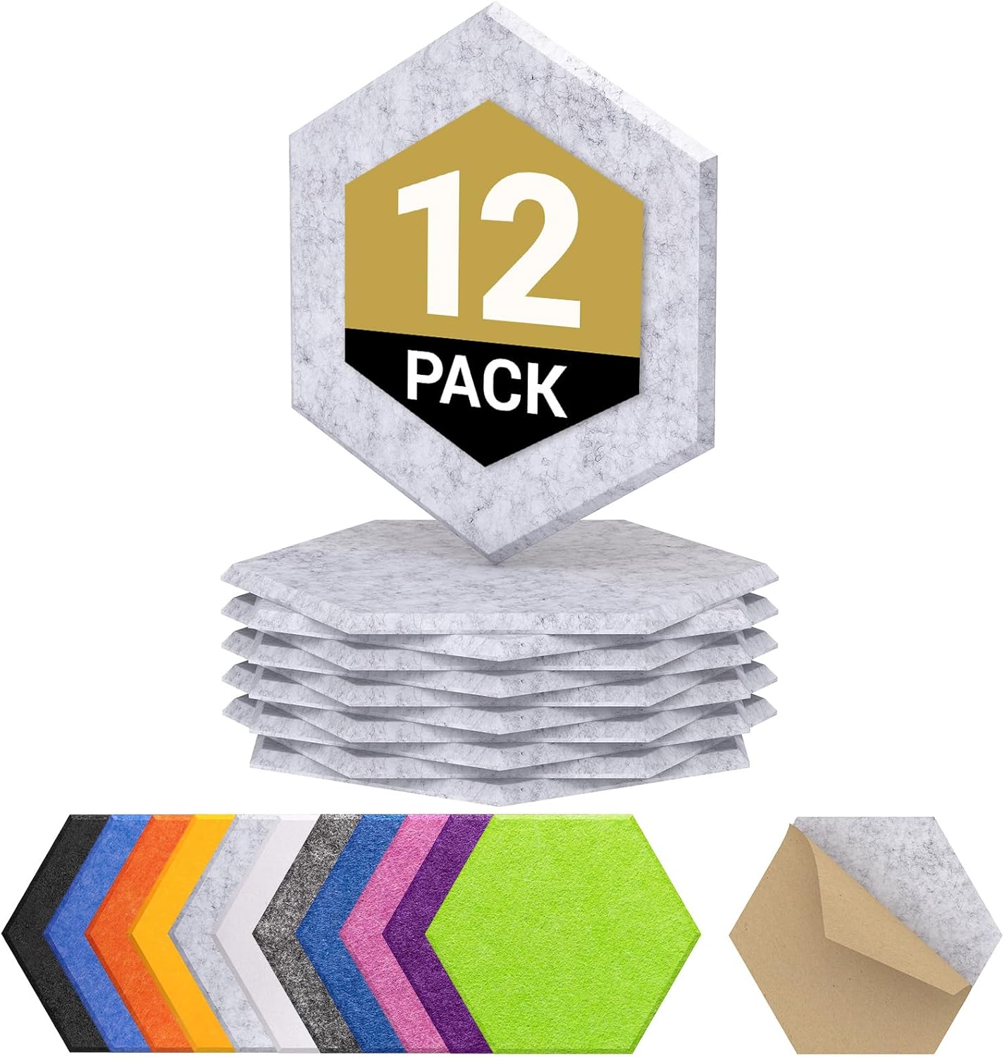 High-Quality TONOR Hexagon Acoustic Panels, Special Self-Adhesive Sound Proofing...
