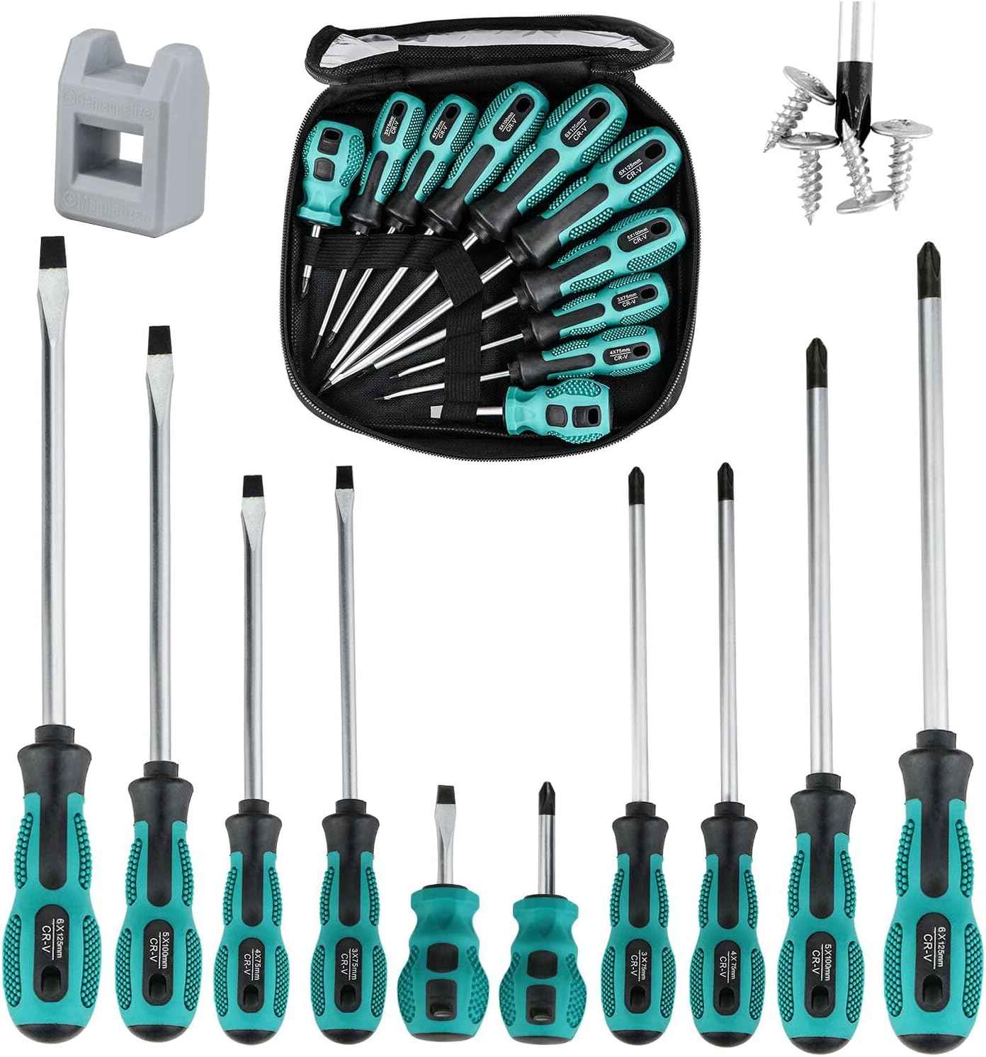 Screwdriver Set 10pcs, Magnetic Screwdriver Set 5pcs Phillips Screwdrivers and 5...