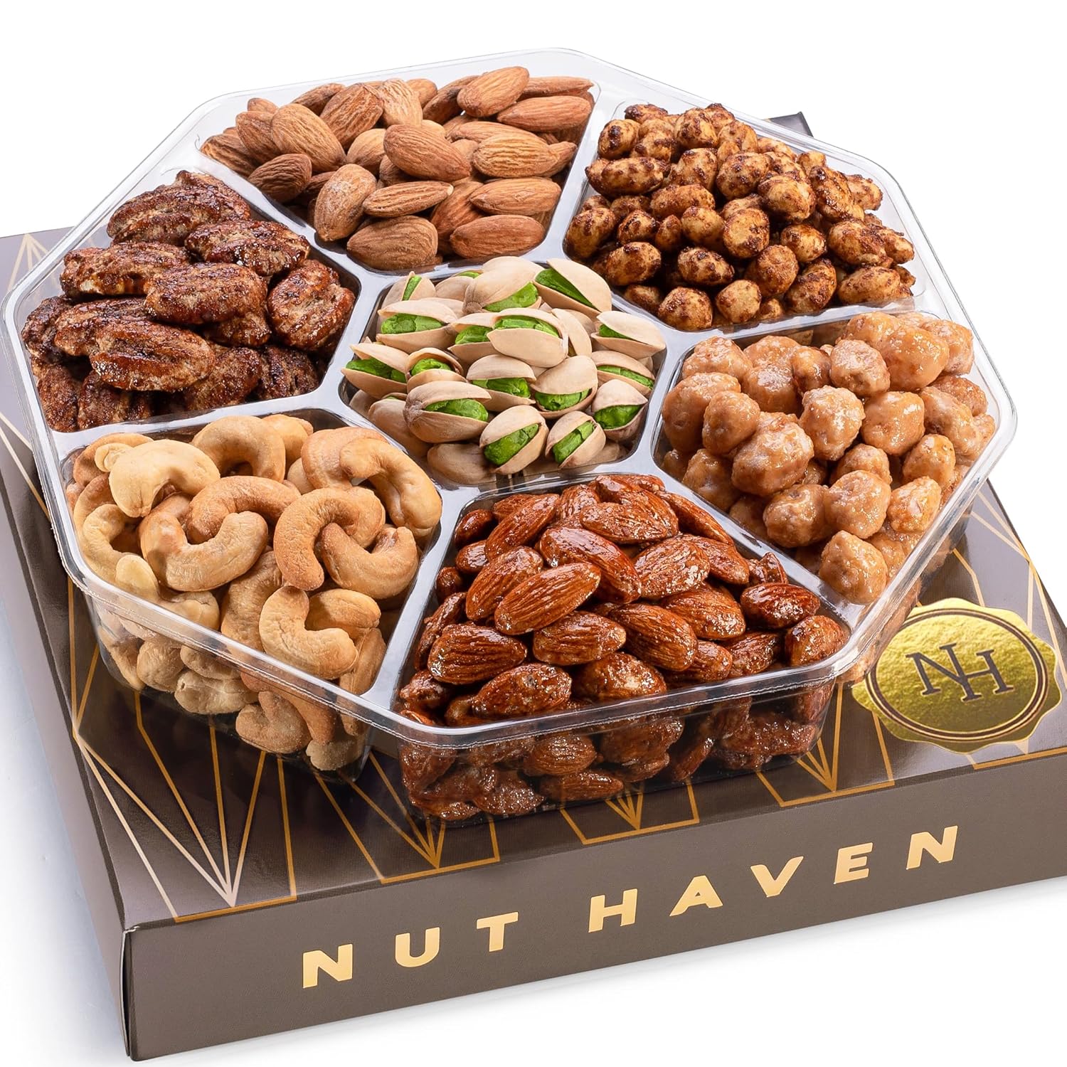 Holiday Christmas Nuts Gift Basket - Assortment of Sweet & Roasted Salted Gourme...