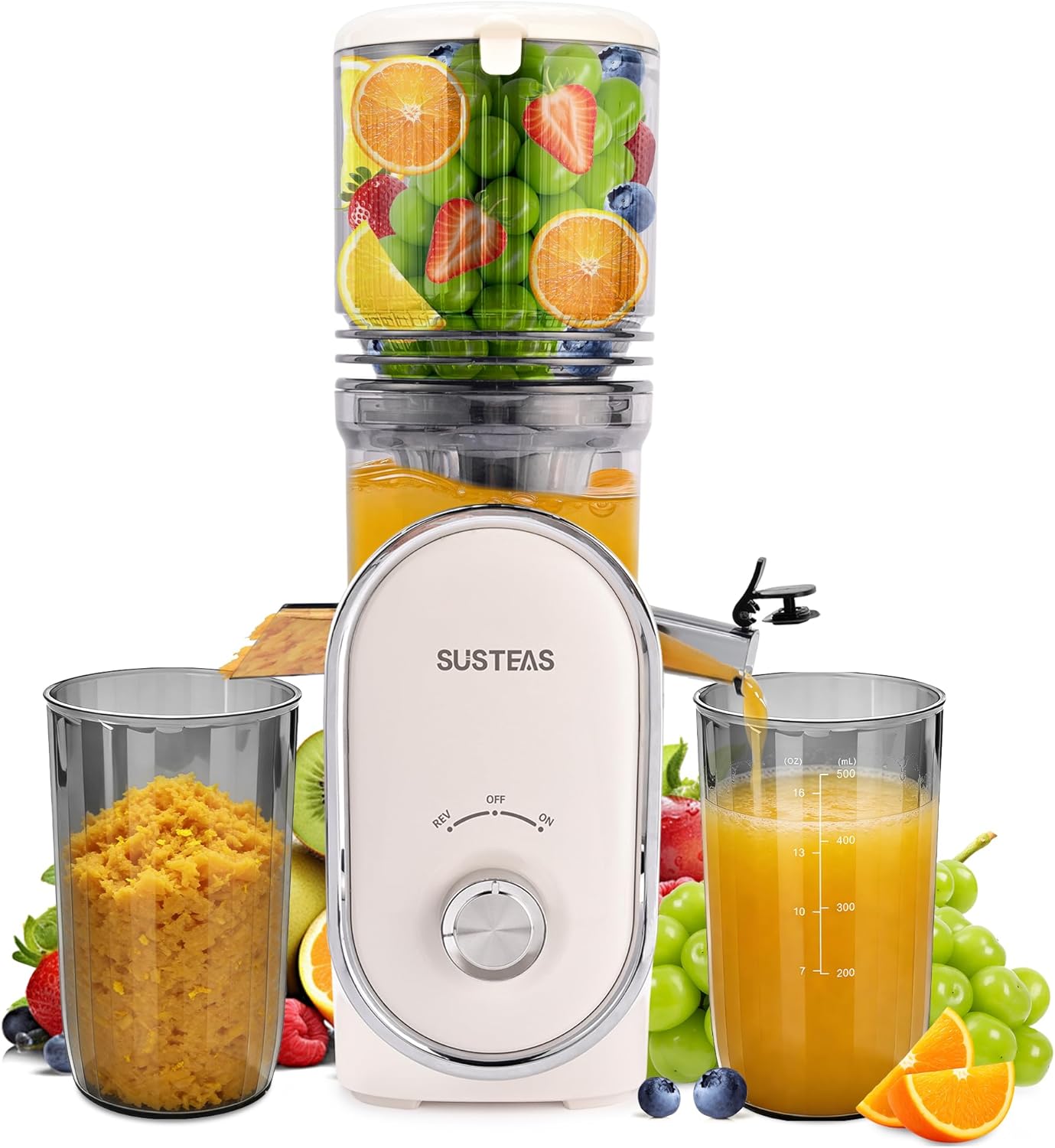 High-Quality SUSTEAS Cold Press Juicer, Innovative Slow Masticating Machine with...