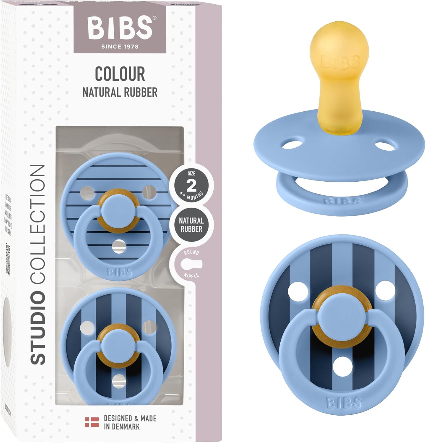 BIBS Colour Studio Soother, Innovative BPA Free Dummy Pacifier, High-Quality Pac...