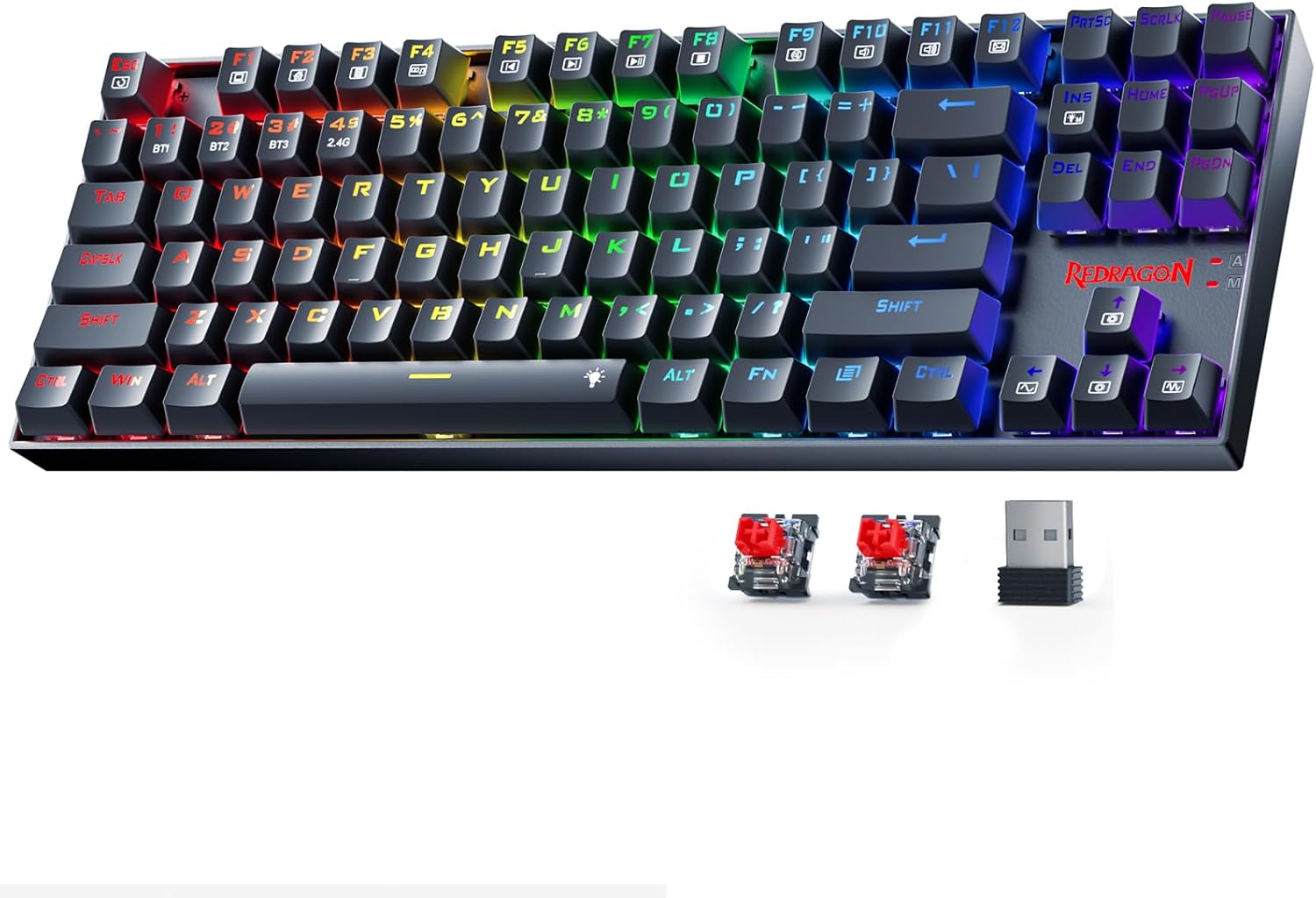 Redragon Wireless Gaming Keyboard, Special Mechanical Keyboard with BT/2.4GHz Tr...
