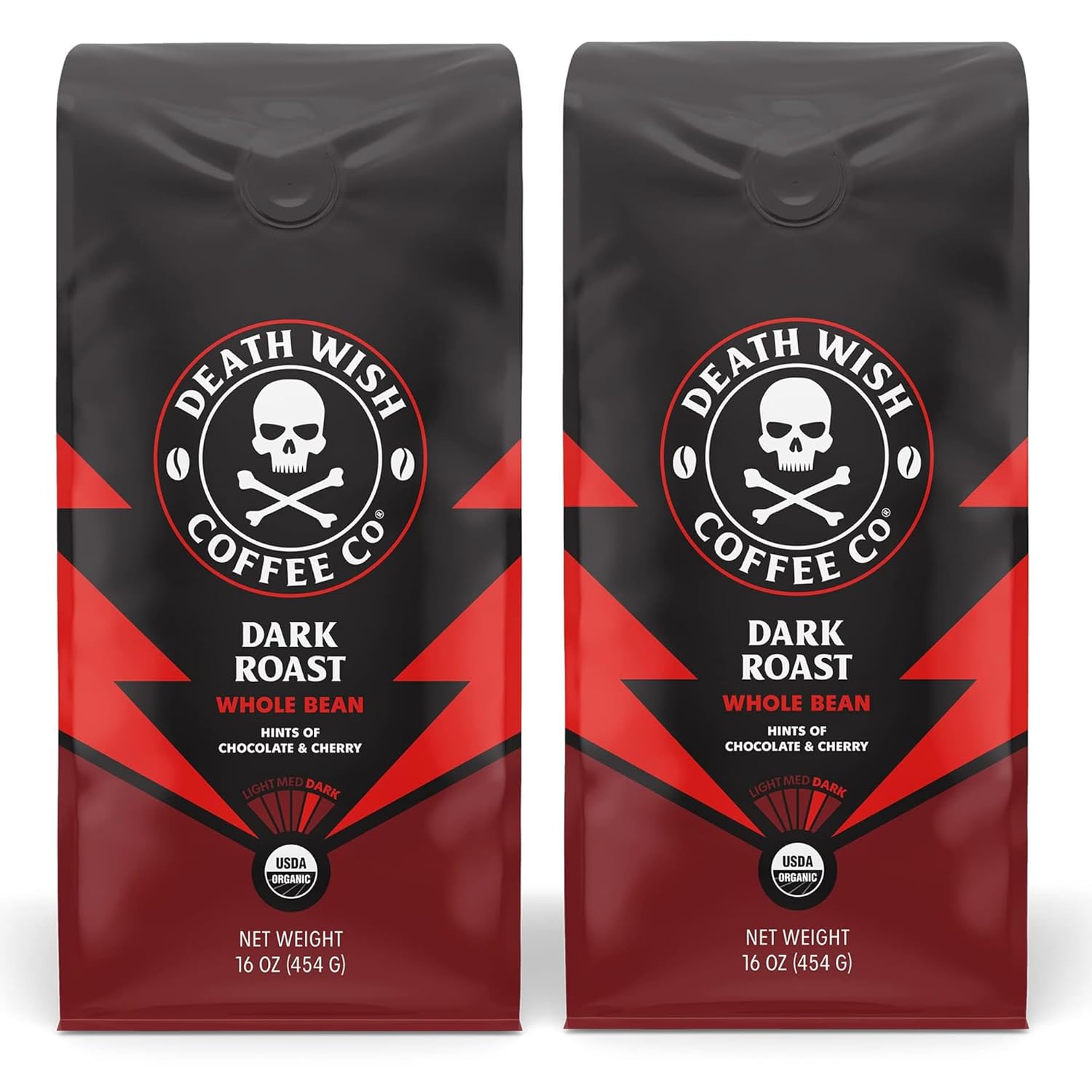 Death Wish Coffee, Whole Bean Dark Roast - USA Organic Coffee Beans Bundle/Bulk...