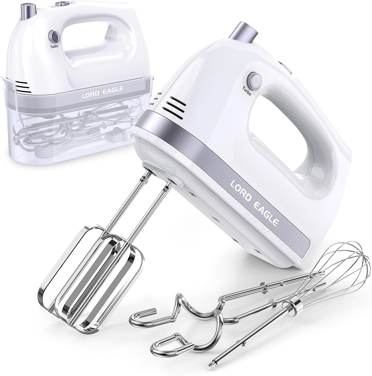 Lord Eagle Hand Mixer Electric Whisk, 400W Power Handheld Mixer for Baking Cake...