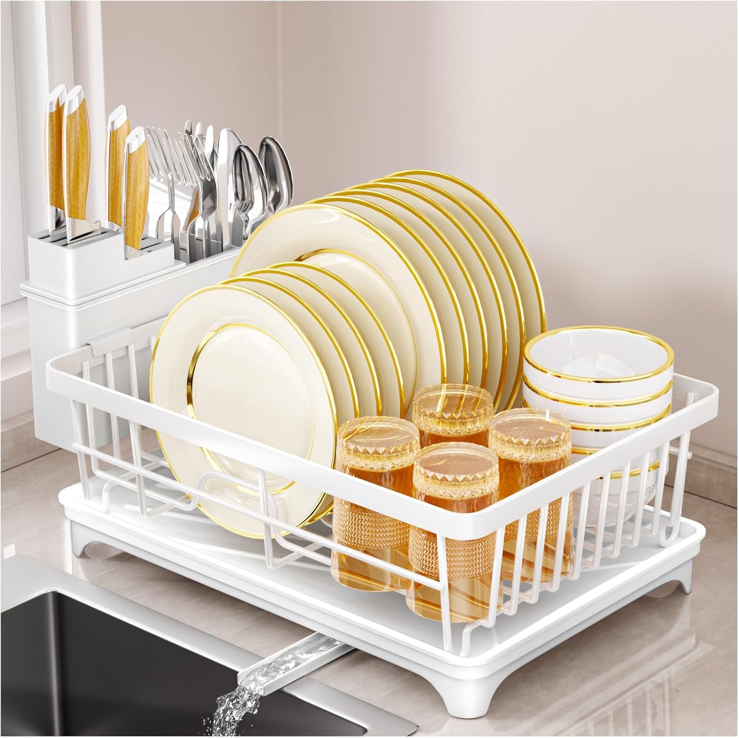 Space-Saving Dish Drainer Rack, Special Dish Rack for Kitchen Counter, Innovativ...