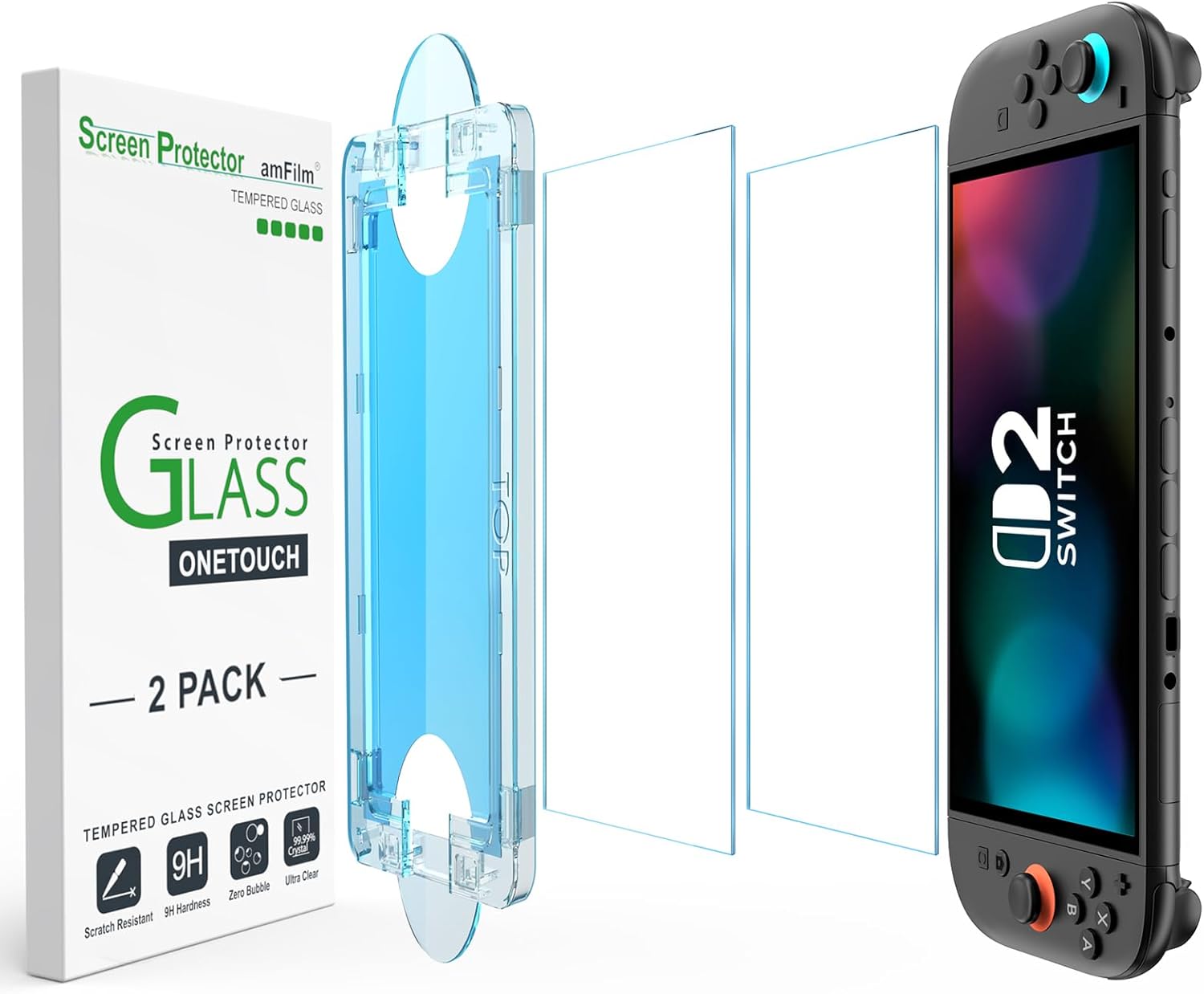 amFilm Auto-Alignment OneTouch for Nintendo Switch 2 Screen Protector [7.9''] 20...