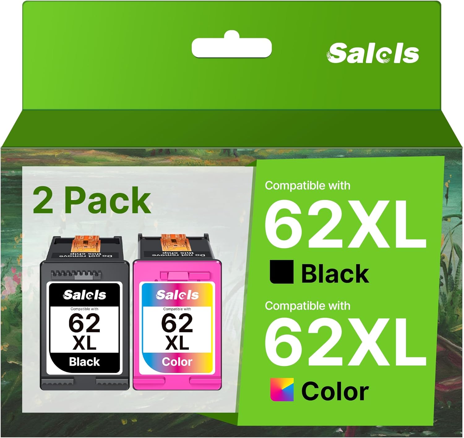 62XL Ink Cartridges Replacement for HP 62 Ink Cartridges Twin Pack for HP62 Genu...