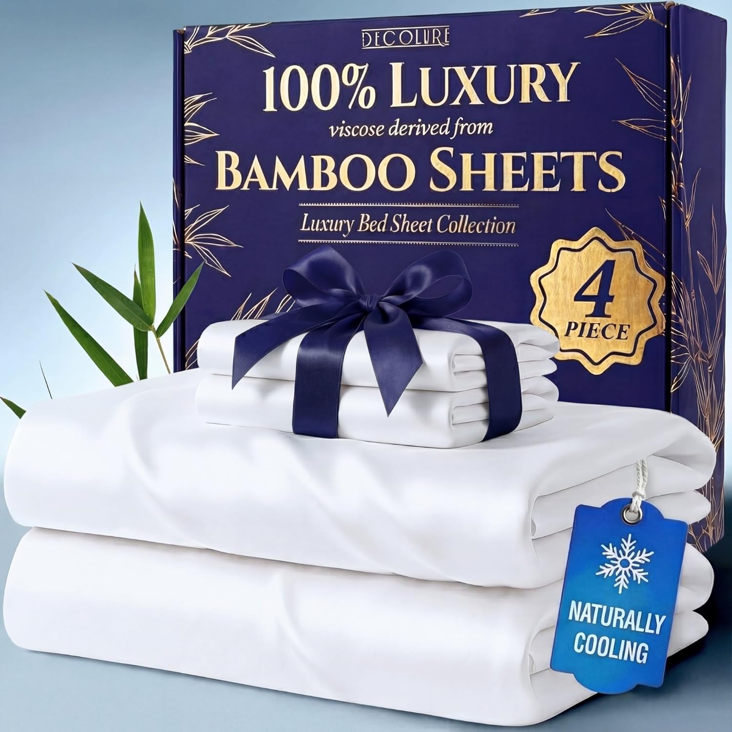 Luxury DECOLURE 100% Viscose Sheets, Special King Size Sheets Derived from Bambo...