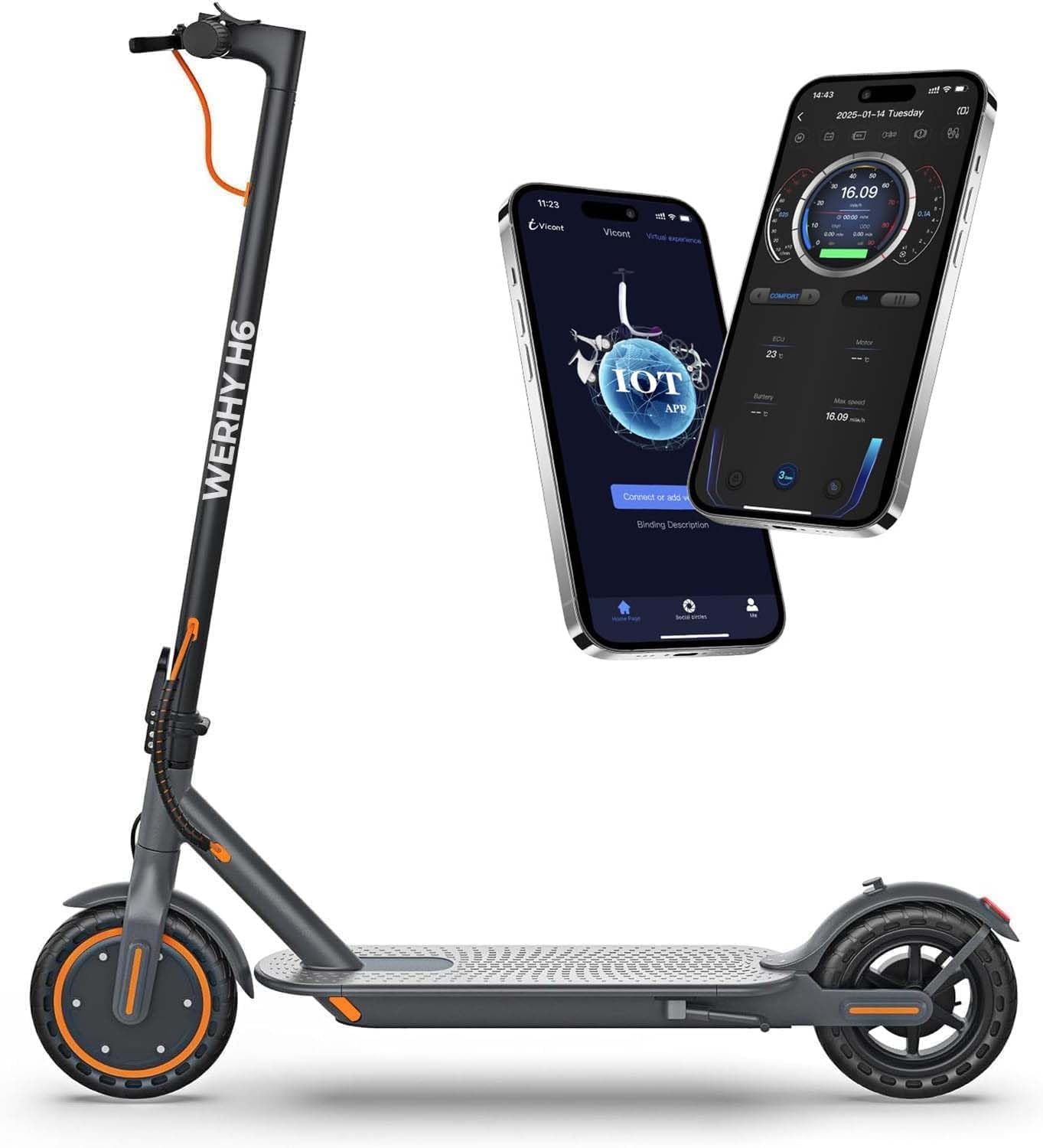 WERHY 8.5''/10'' Electric Scooter, 350W/500W Motor, Top Speed 19/22 mph, Max 28/...