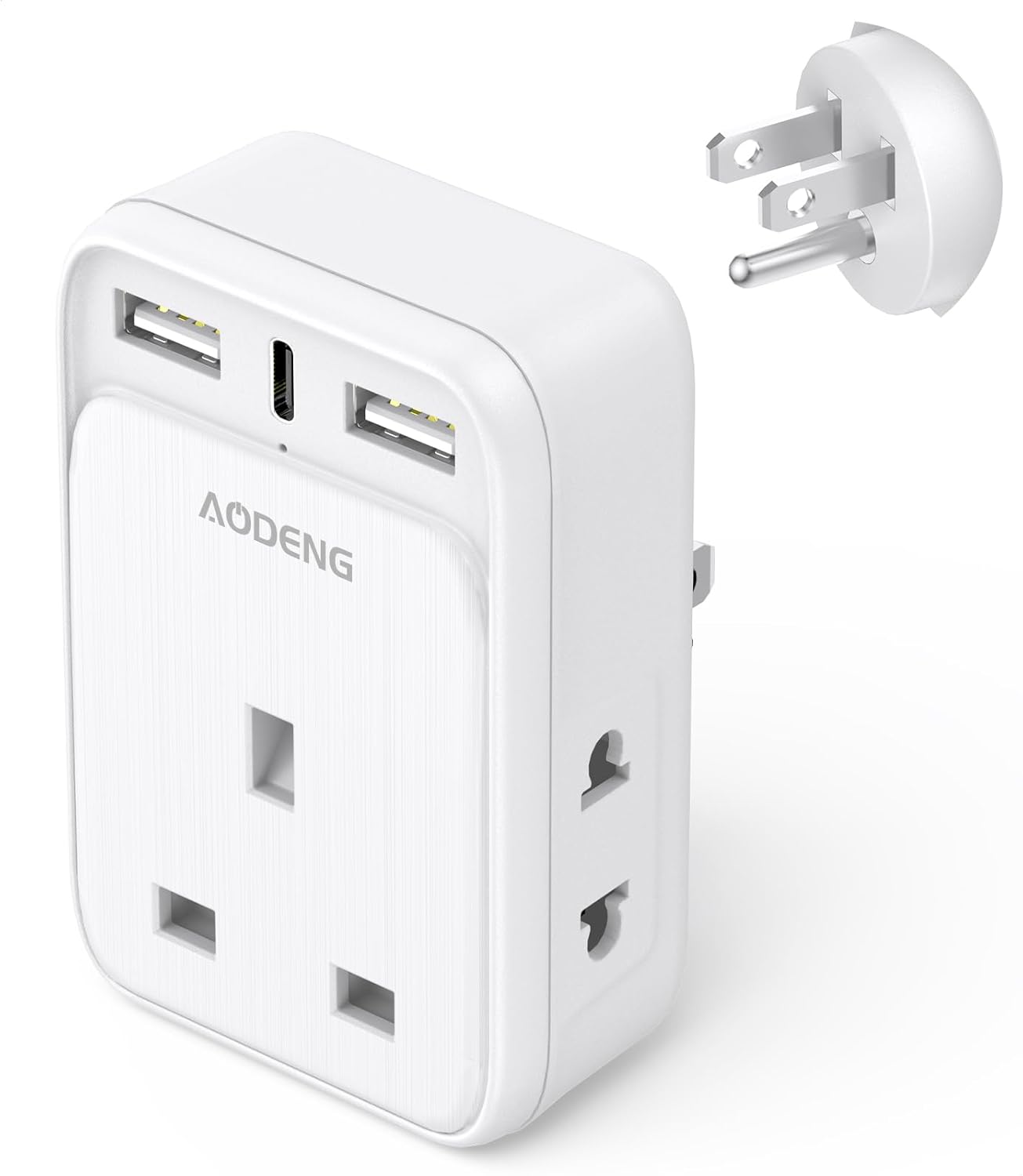 UK to US Plug Adapter, USA Travel Adapter with 2 USB-A Ports & 1 USB-C Ports(5V/...