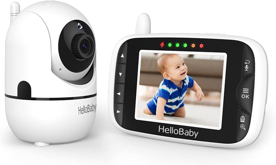 HelloBaby Baby Monitor,Hello Baby Monitor with Camera and Audio, 3.2'' LCD Scree...