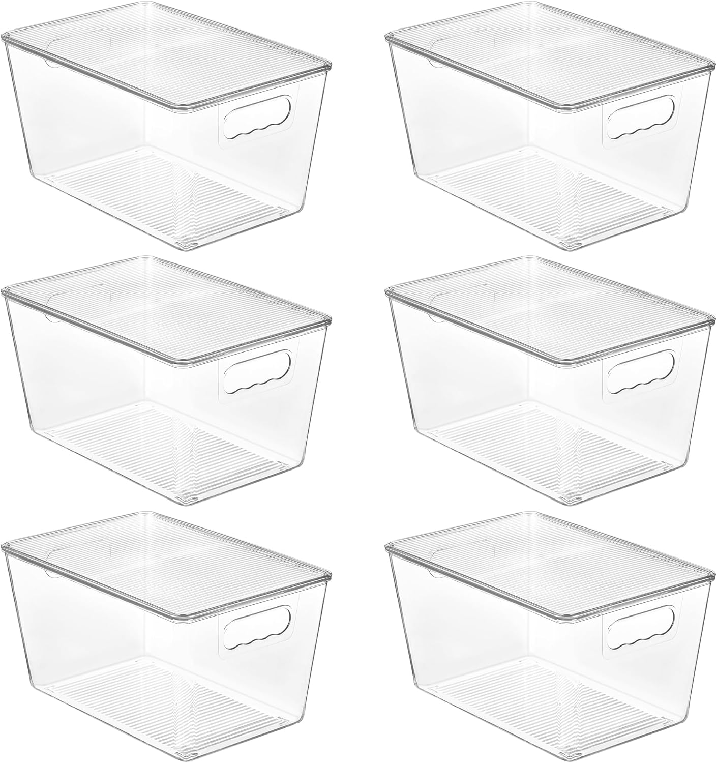 Vtopmart 6 Pack Clear Stackable Storage Bins with Lids, Large Plastic Containers...