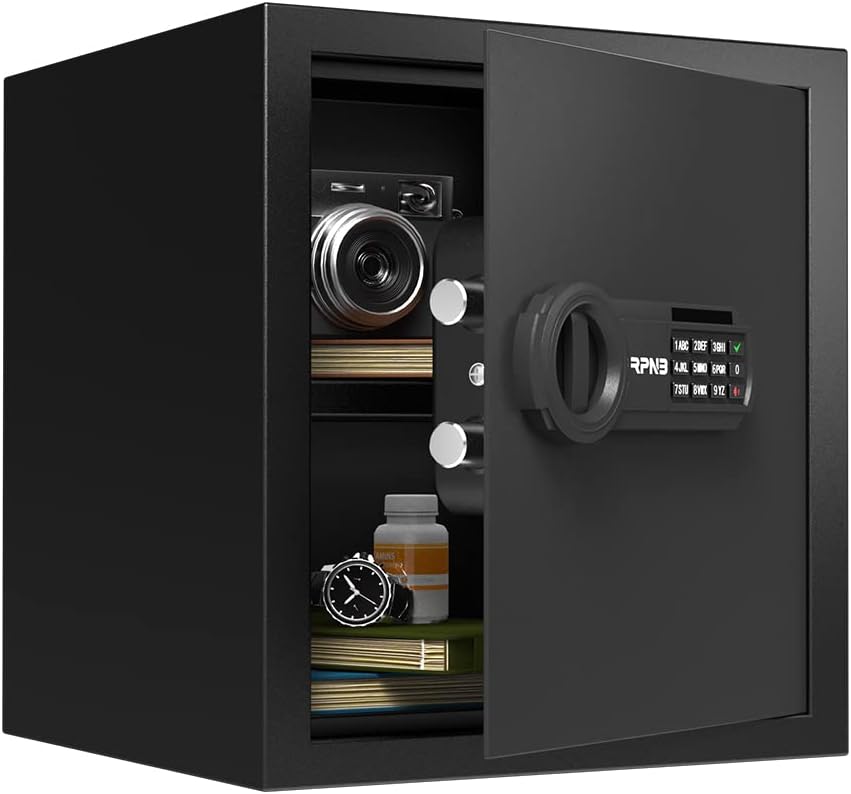 RPNB Deluxe Safe and Lock Box, Money Box, Digital Keypad Safe Box, Perfect for H...