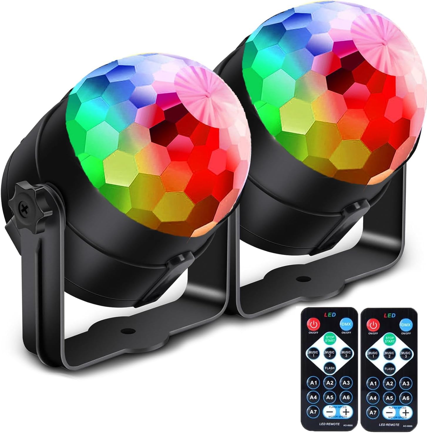 High-Quality Disco Lights Pack, Innovative 360° Rotation Sound Activated Disco B...