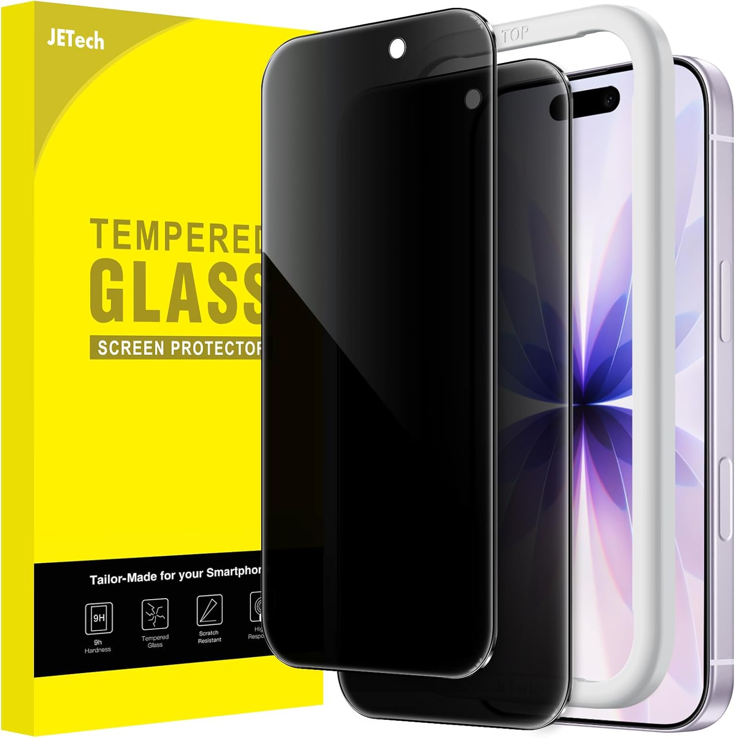 JETech Privacy Screen Protector for iPhone 17 6.3-Inch, Anti-Spy Tempered Glass...