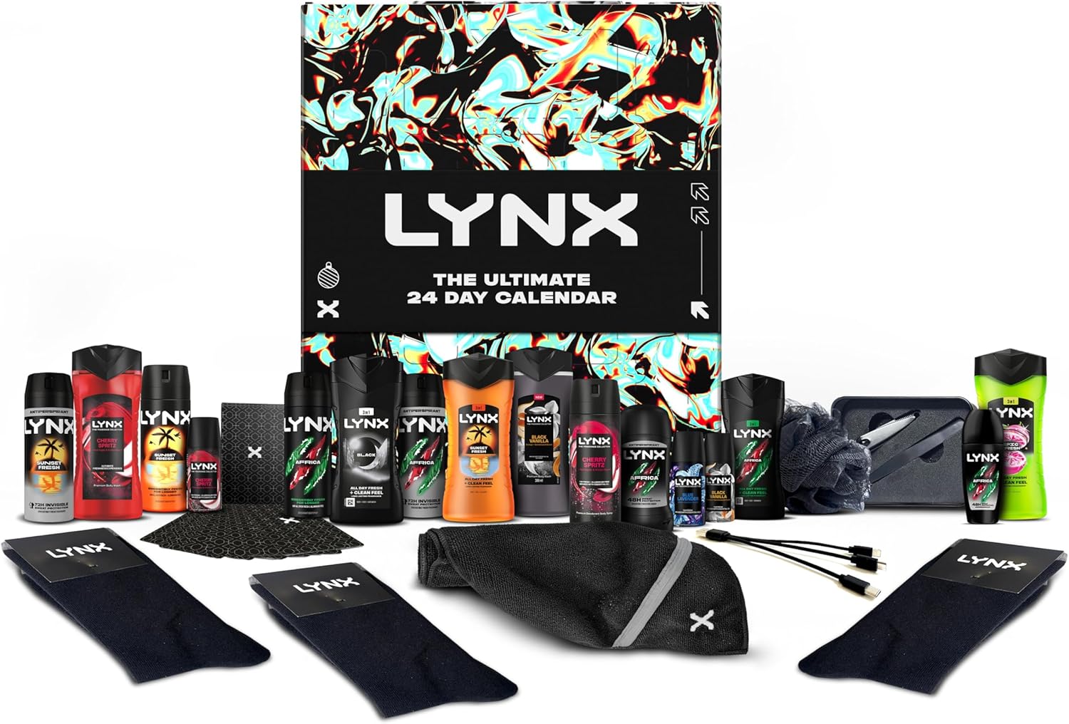 Lynx Gift Set Advent Calendar 2025, The Ultimate 24-day gift set for him - Inclu...
