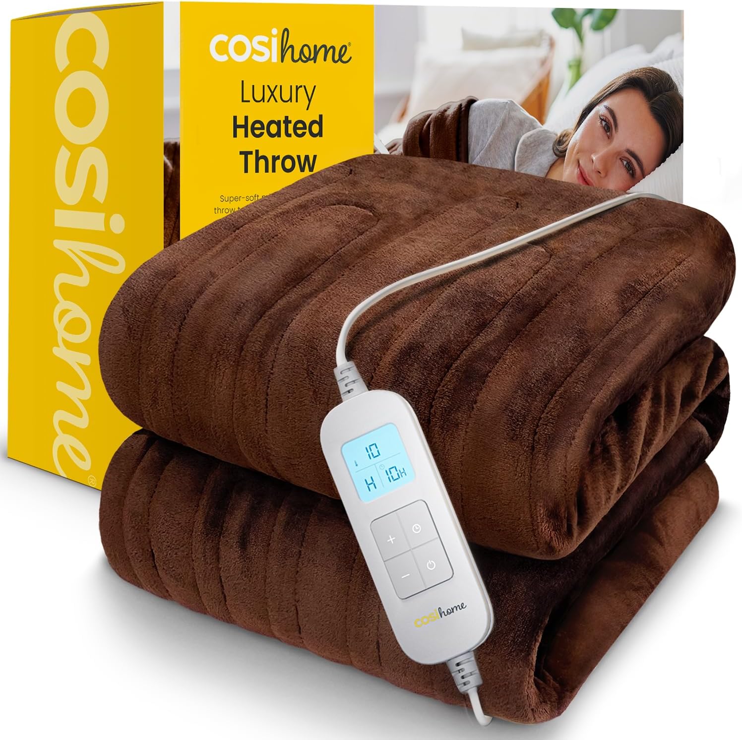 Cosi Home® Luxury Heated Throw - Electric Blanket...