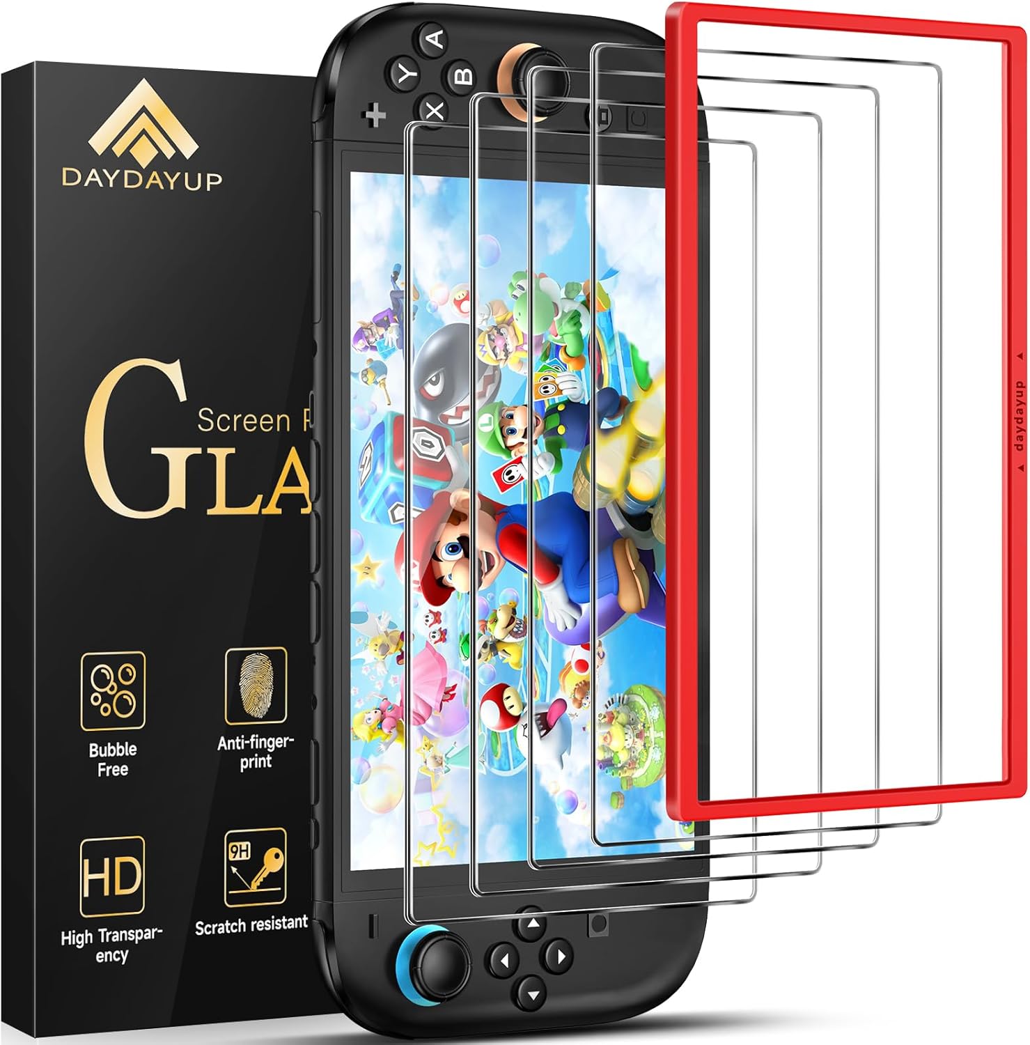 daydayup Protective Screen, Special 4 Pack Switch 2 Screen Protector with Guidin...