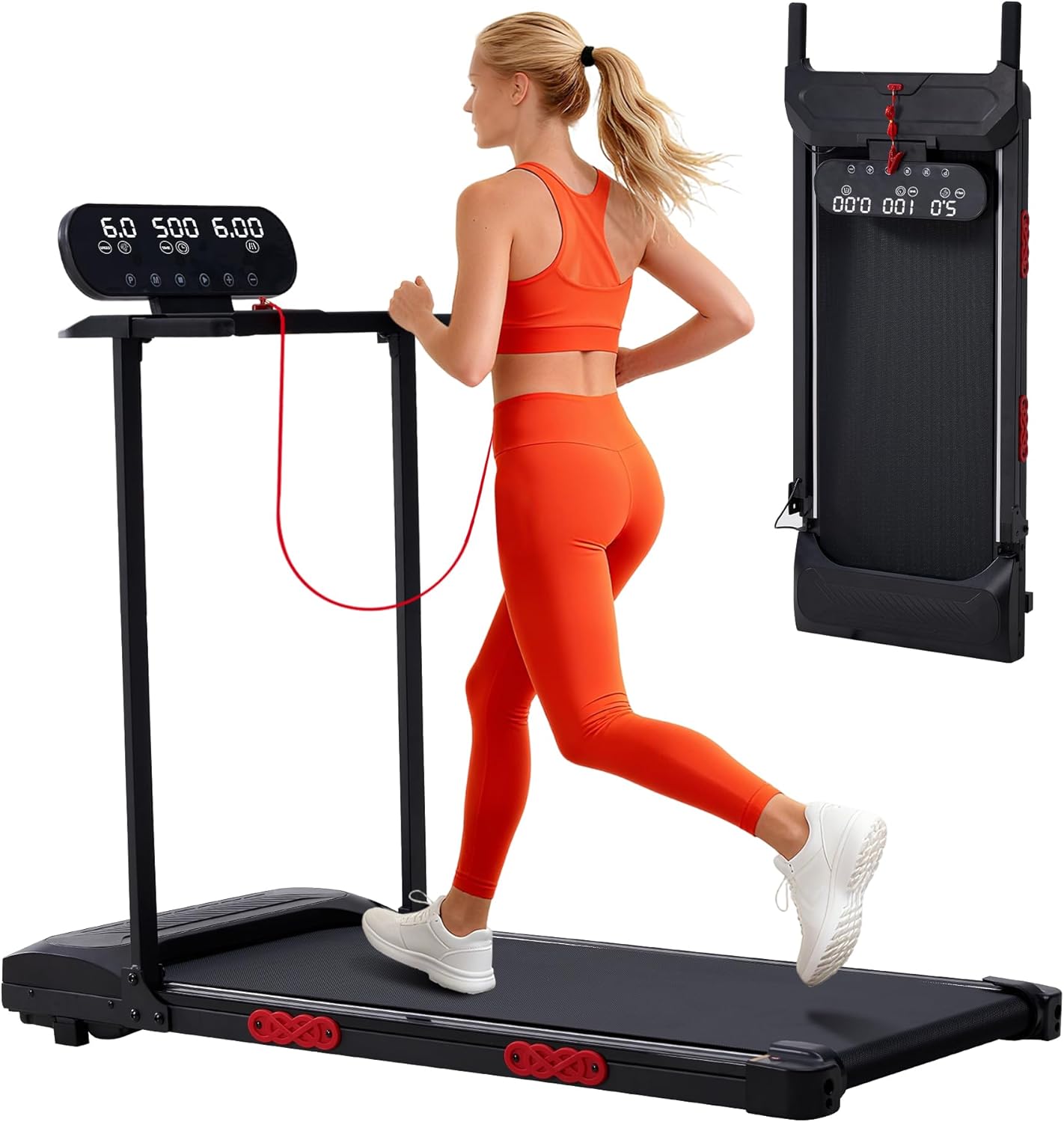 Walking Pad with Handle Bar and Incline, 3.0HP Por...