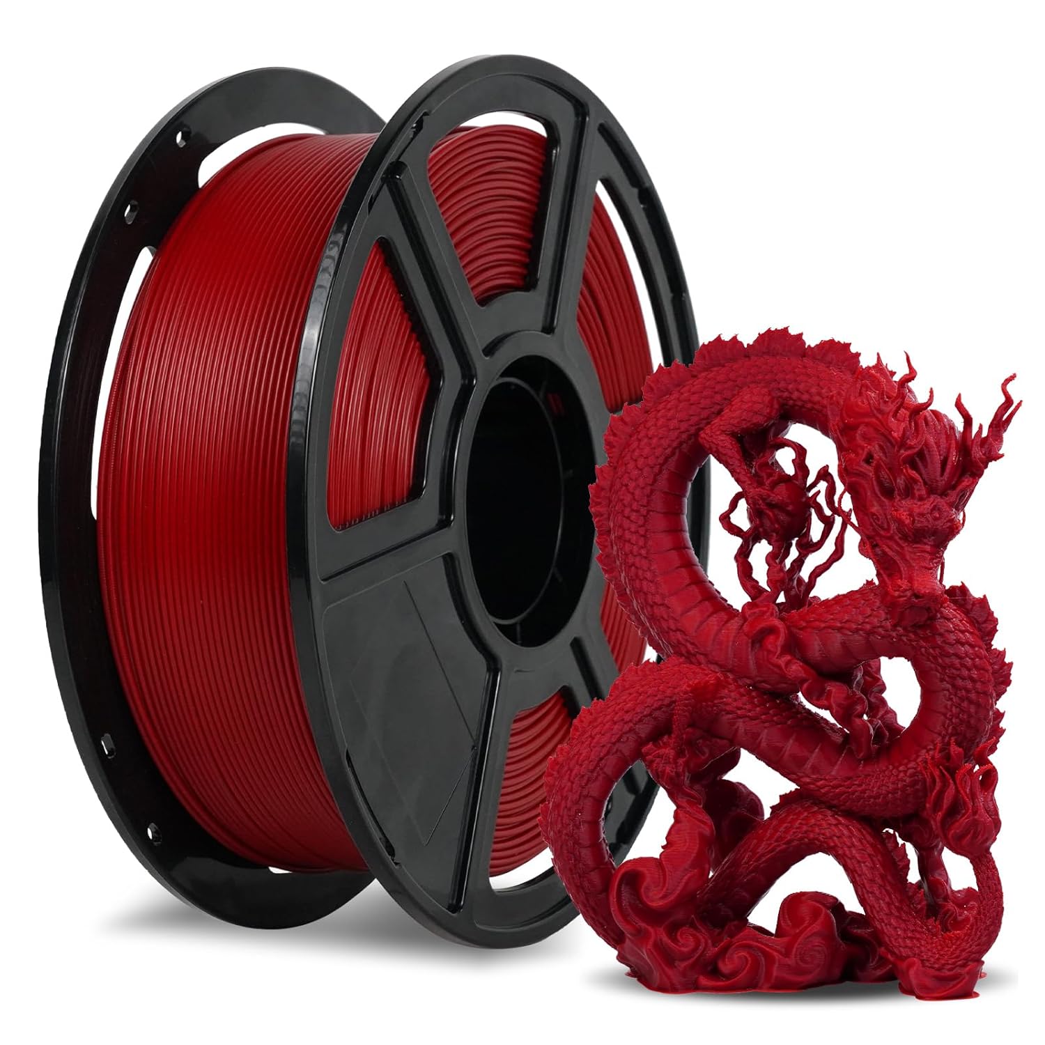 FLASHFORGE Rapid PLA Filament 1.75mm Ruby Red, 500mm/s High Speed Printing, 3D P...