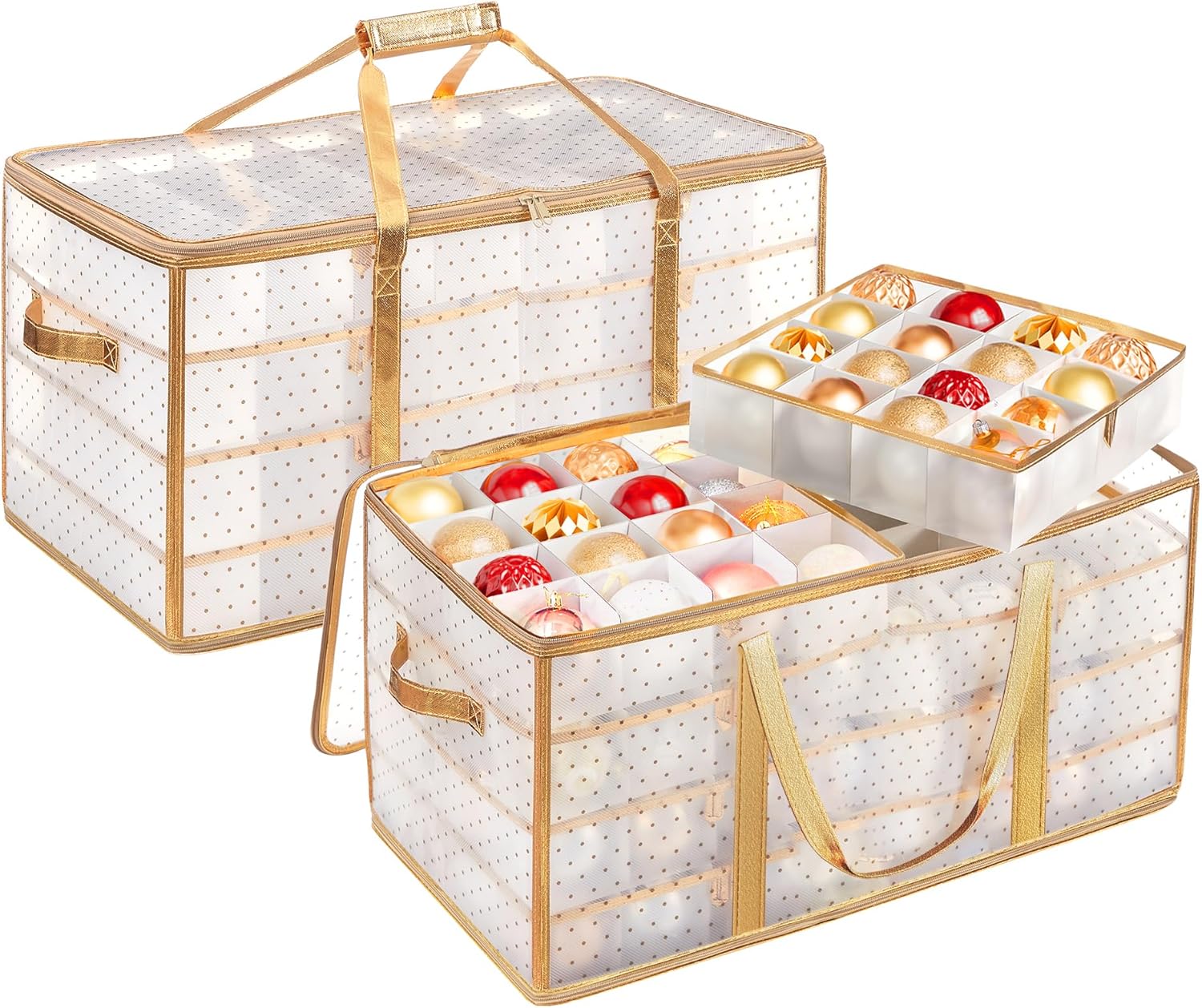 High-Quality SONGMICS Ornament Storage Boxes, Special Storage Cube Bins for Chri...